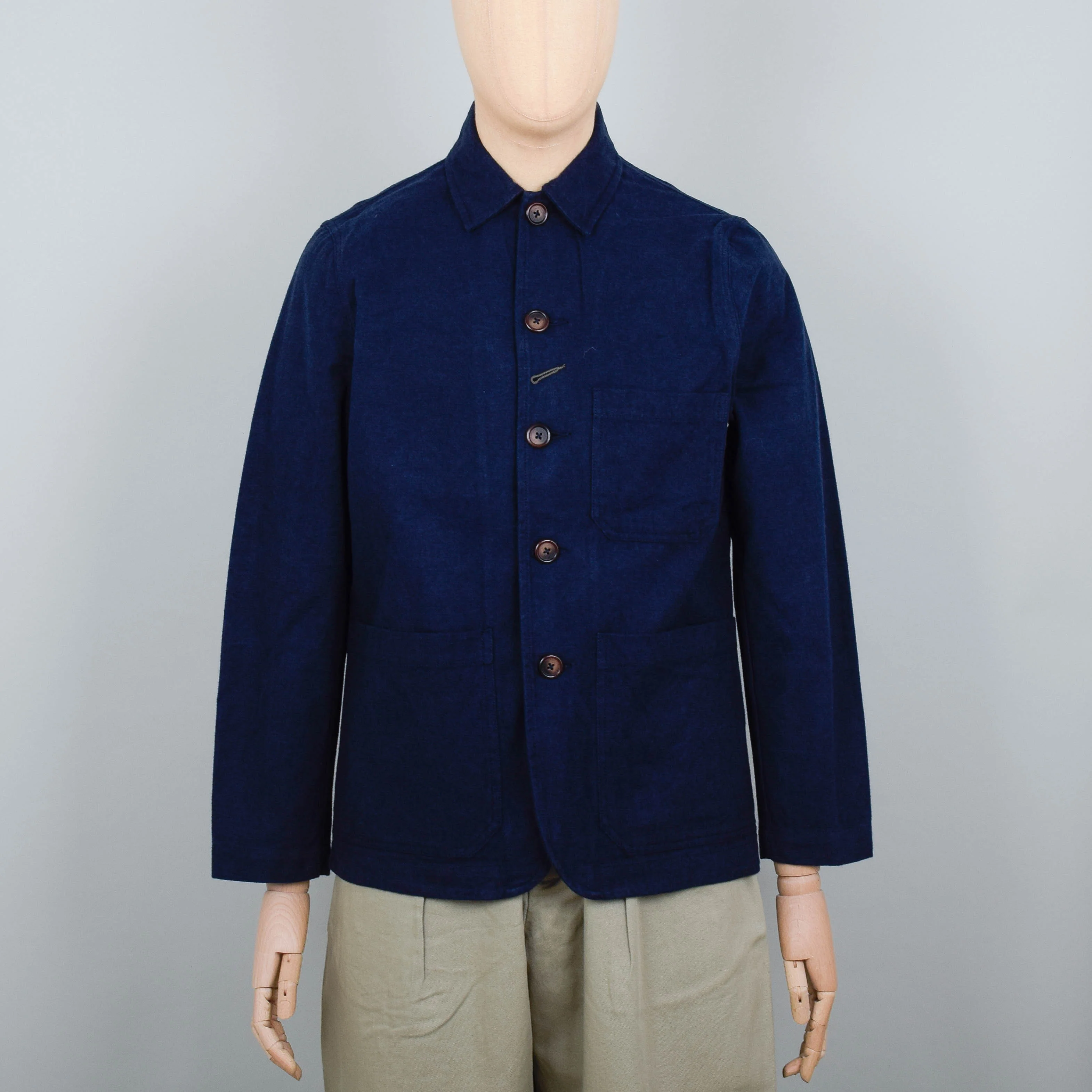 Universal Works Bakers Chore Jacket Nebraska Cotton - Navy