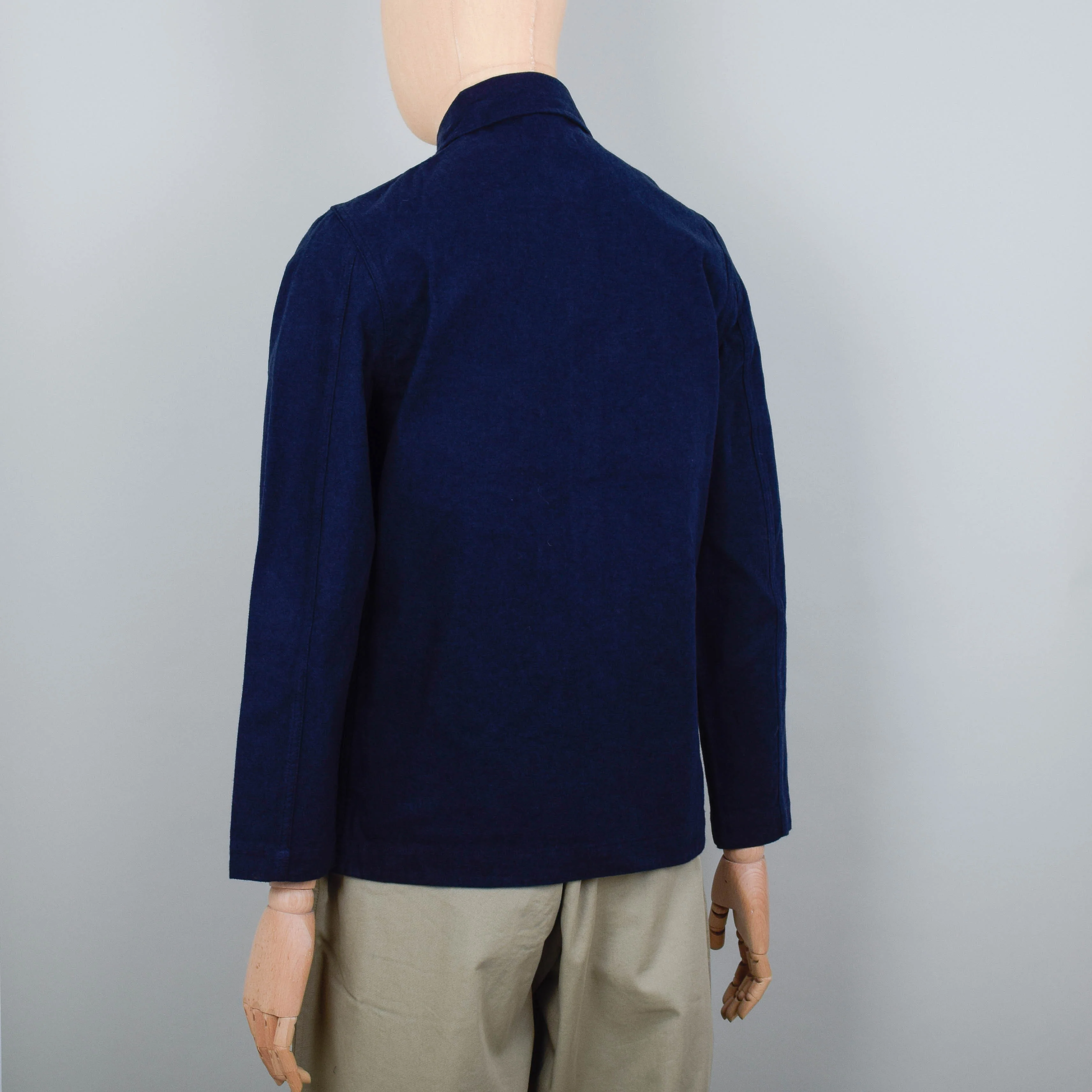 Universal Works Bakers Chore Jacket Nebraska Cotton - Navy - Image 3