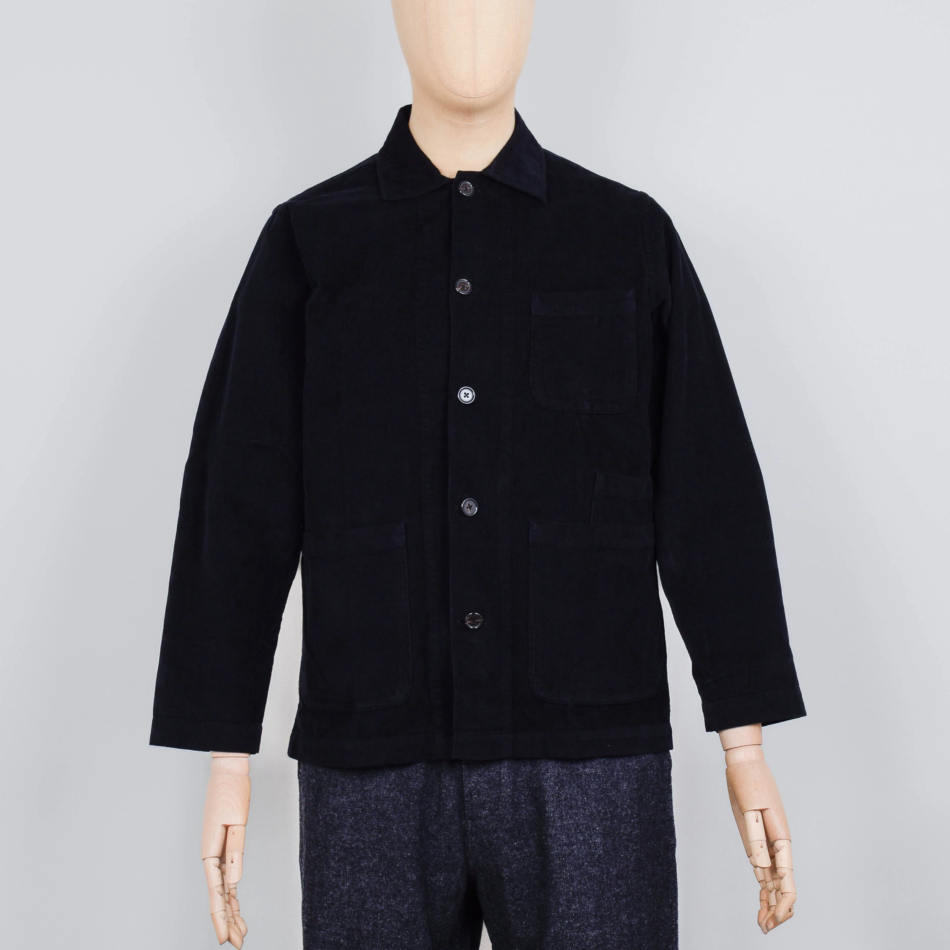 Universal Works Bakers Overshirt Fine Cord - Black