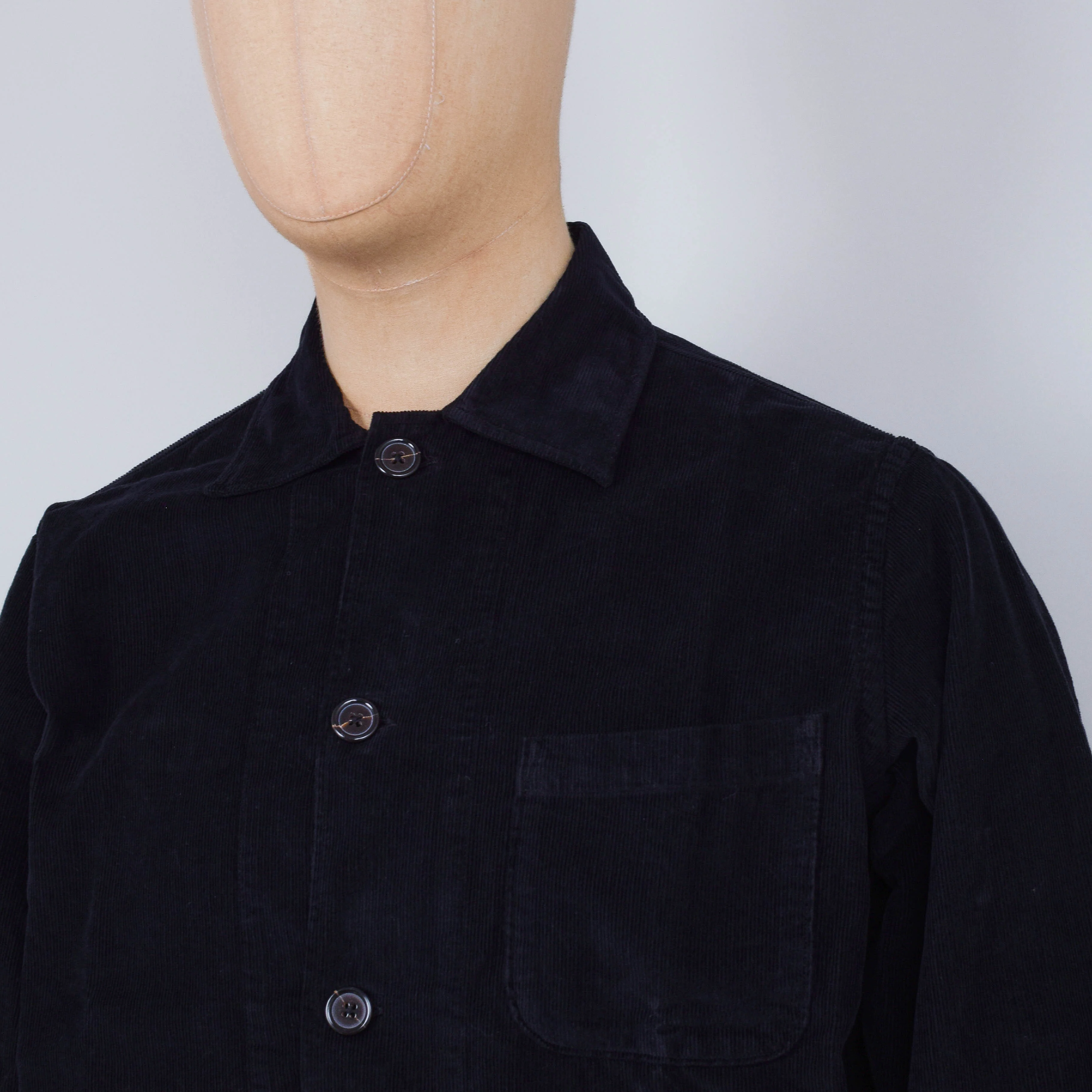 Universal Works Bakers Overshirt Fine Cord - Black - Image 2