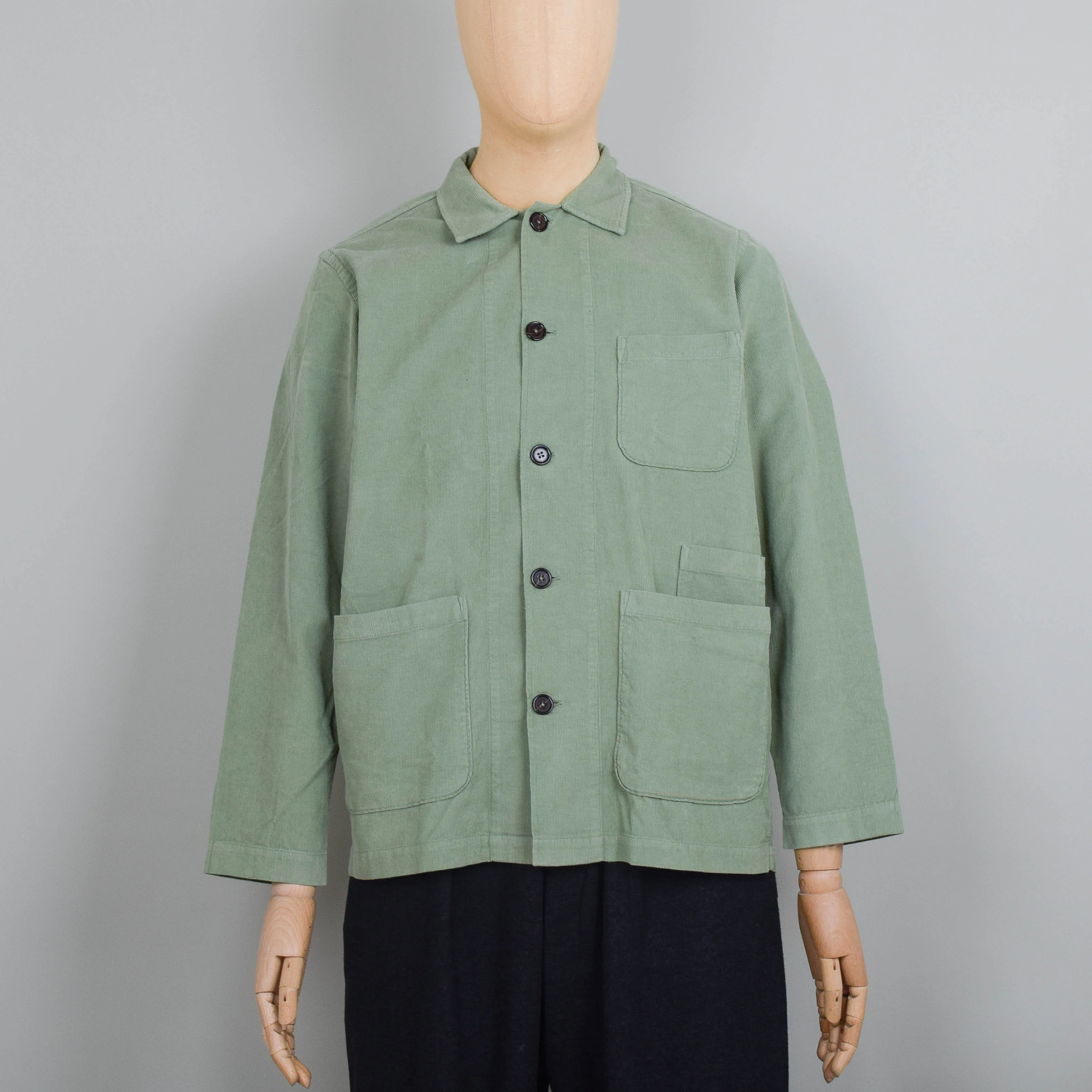 Universal Works Bakers Overshirt Fine Cord - Light Olive