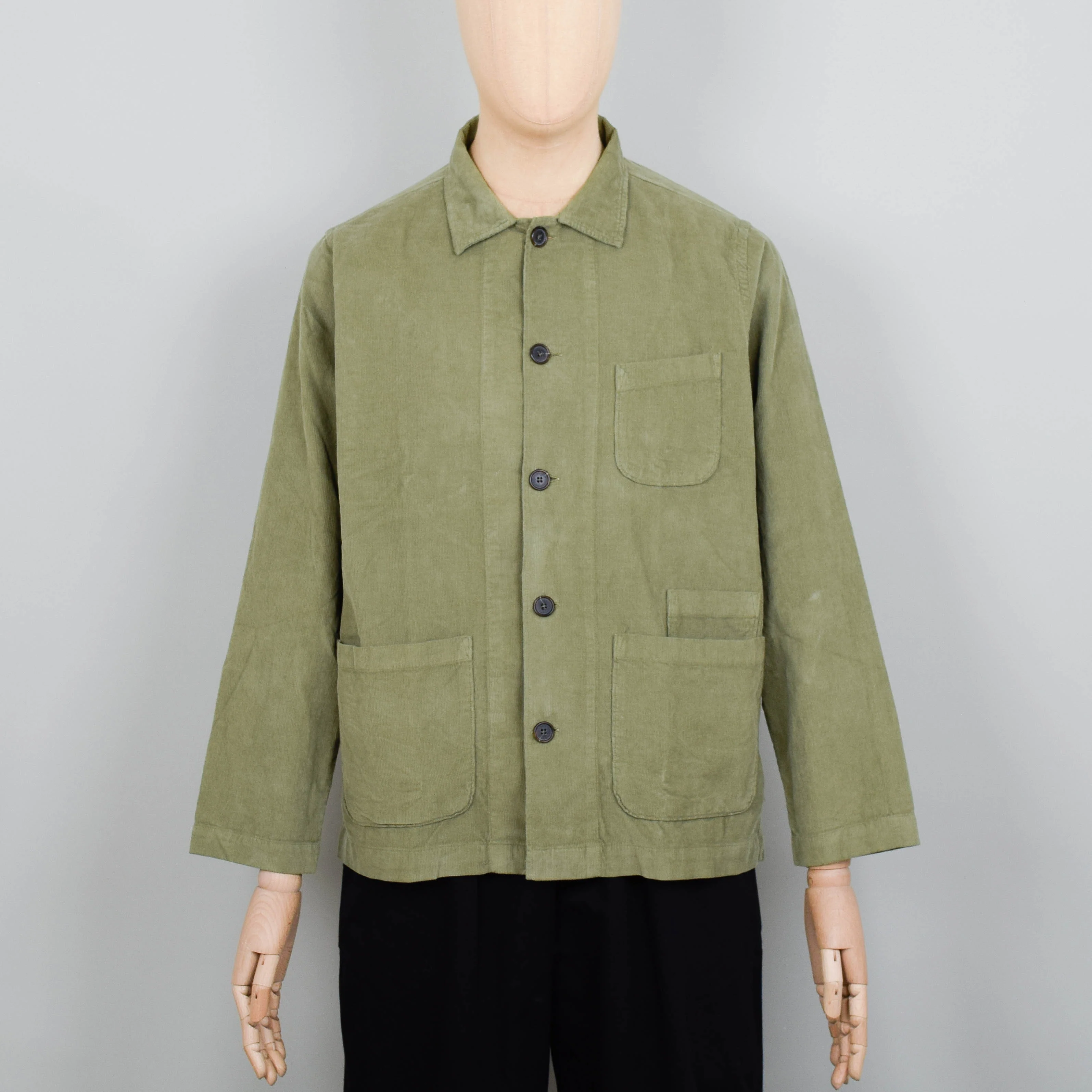 Universal Works Bakers Overshirt Fine Cord - Olive