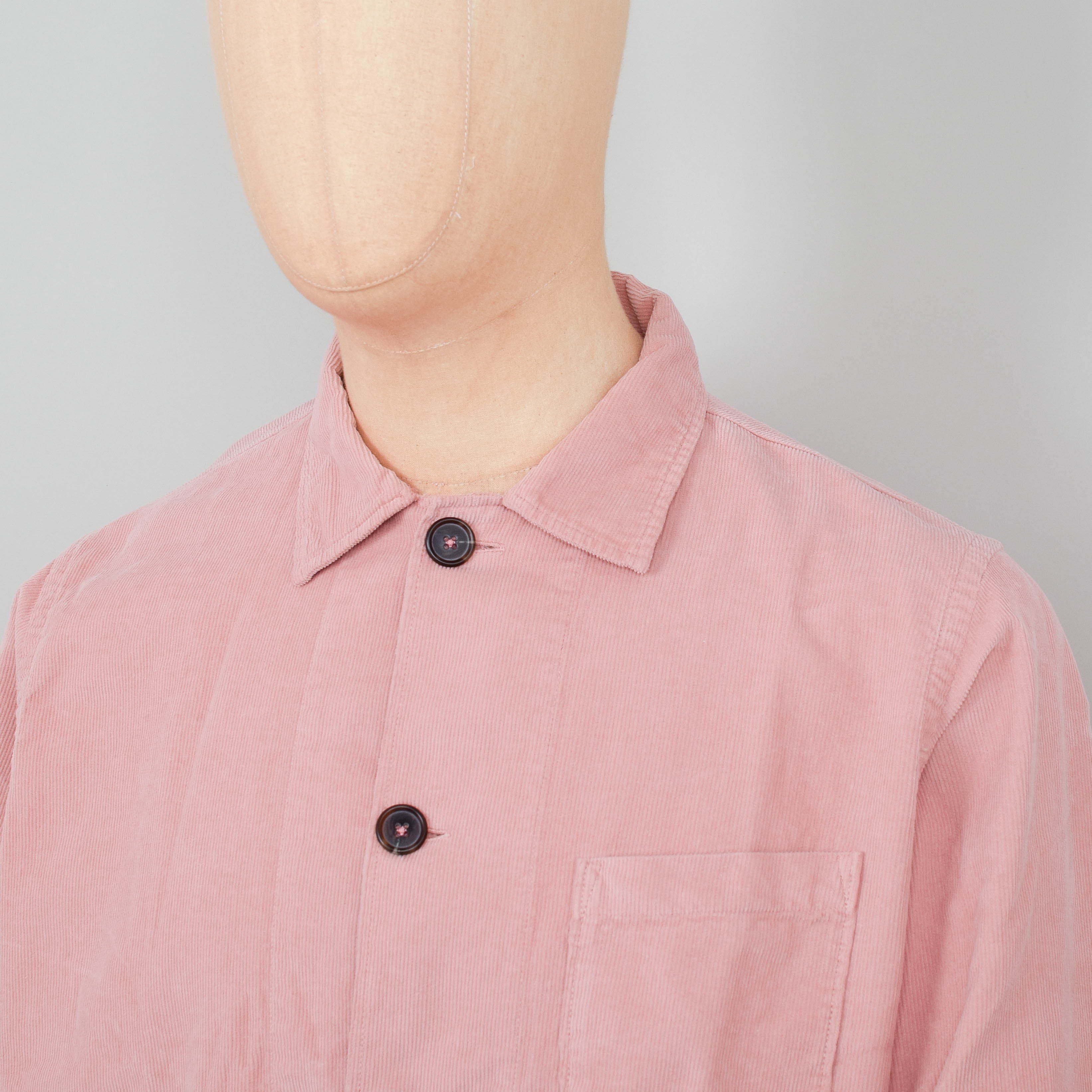 Universal Works Bakers Overshirt Fine Cord - Pink - Image 2