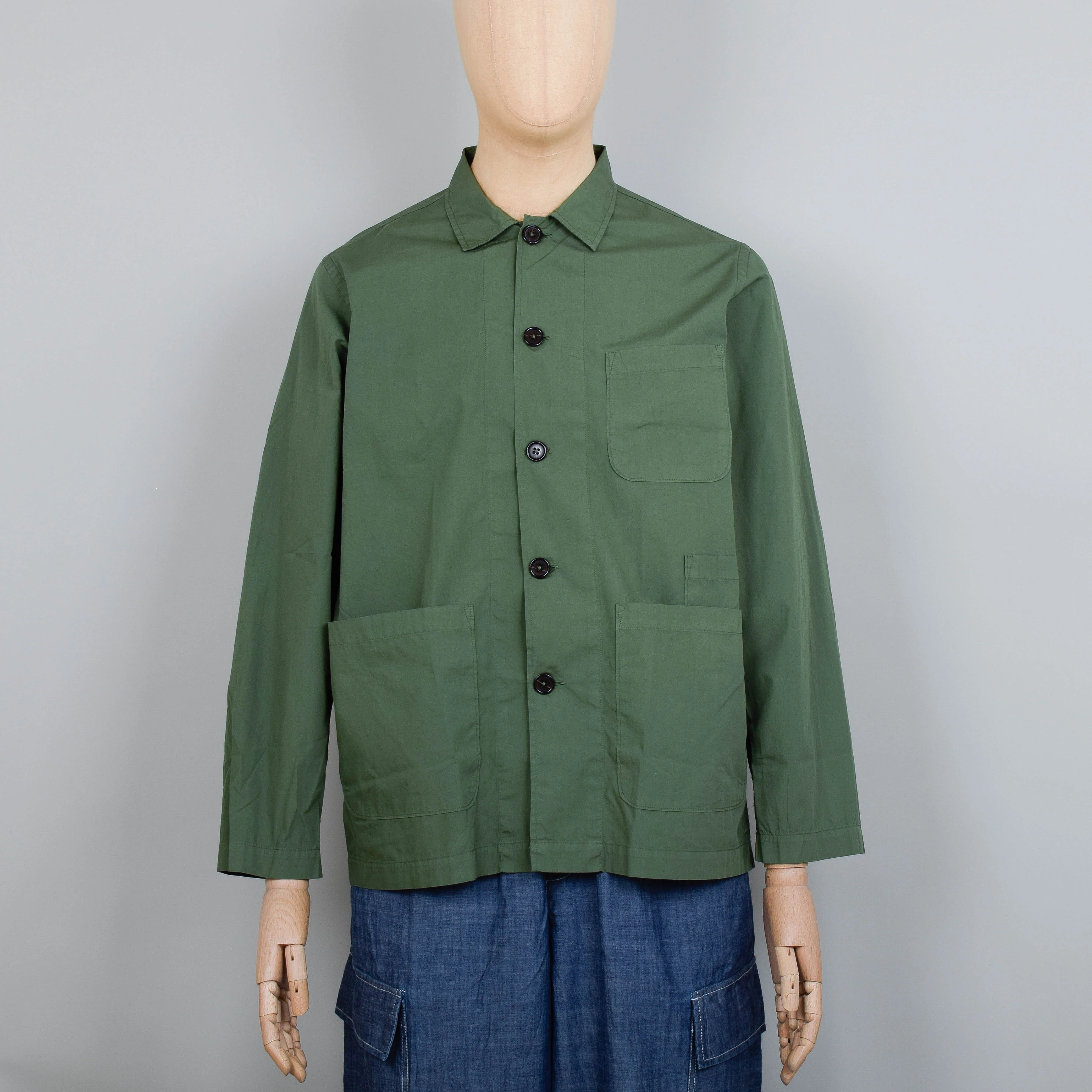 Universal Works Bakers Overshirt Fine Poplin - Birch