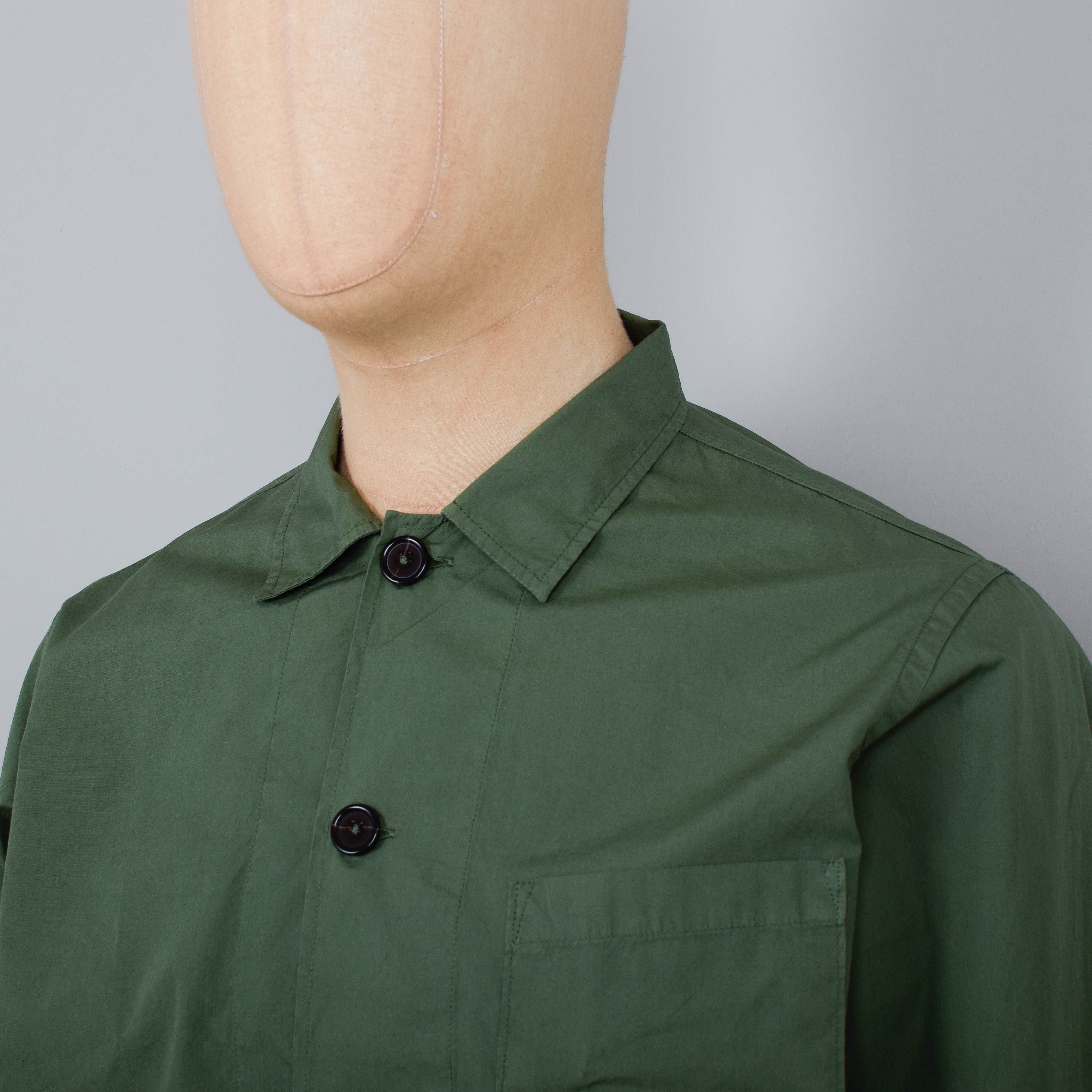 Universal Works Bakers Overshirt Fine Poplin - Birch - Image 2