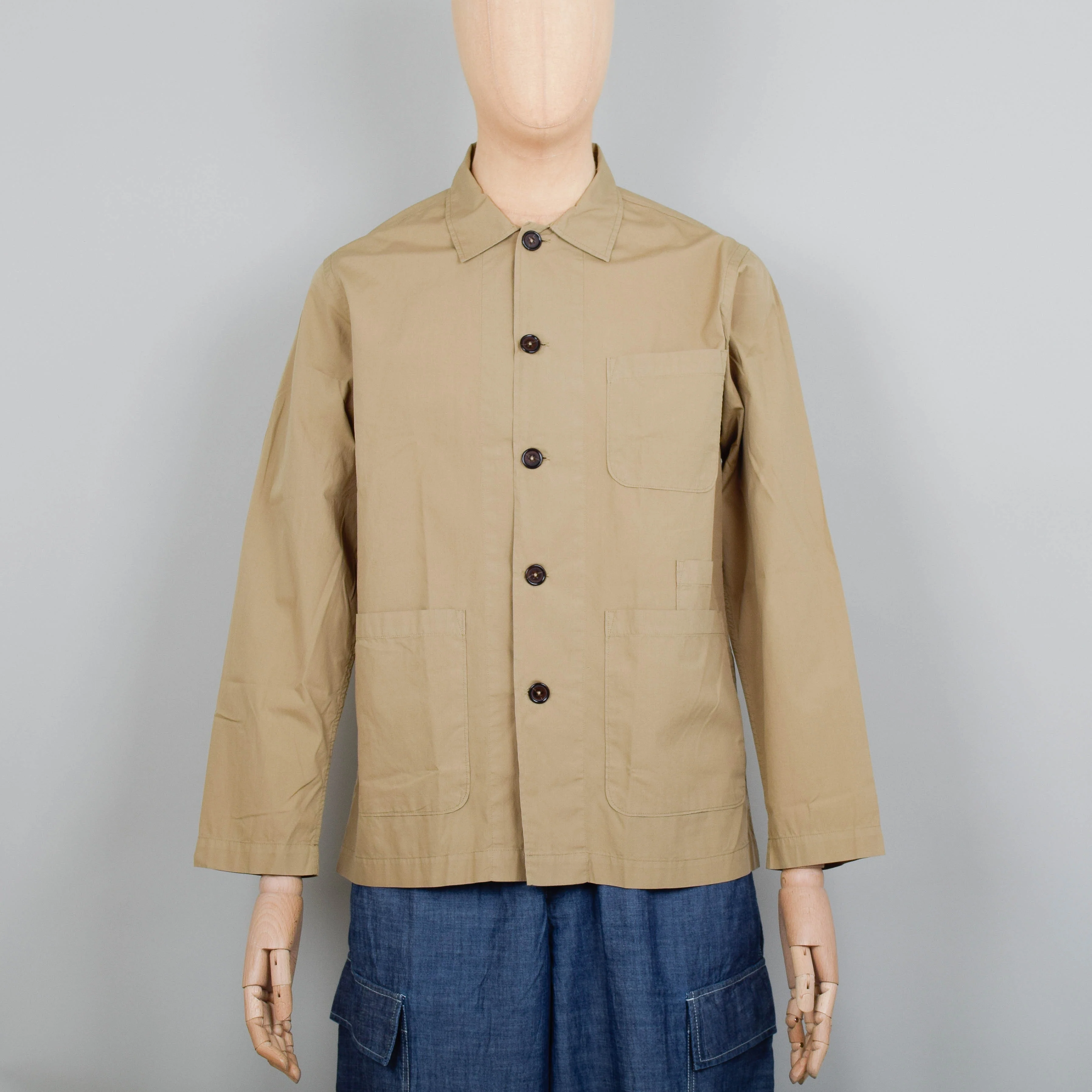 Universal Works Bakers Overshirt Fine Poplin - Summer Oak