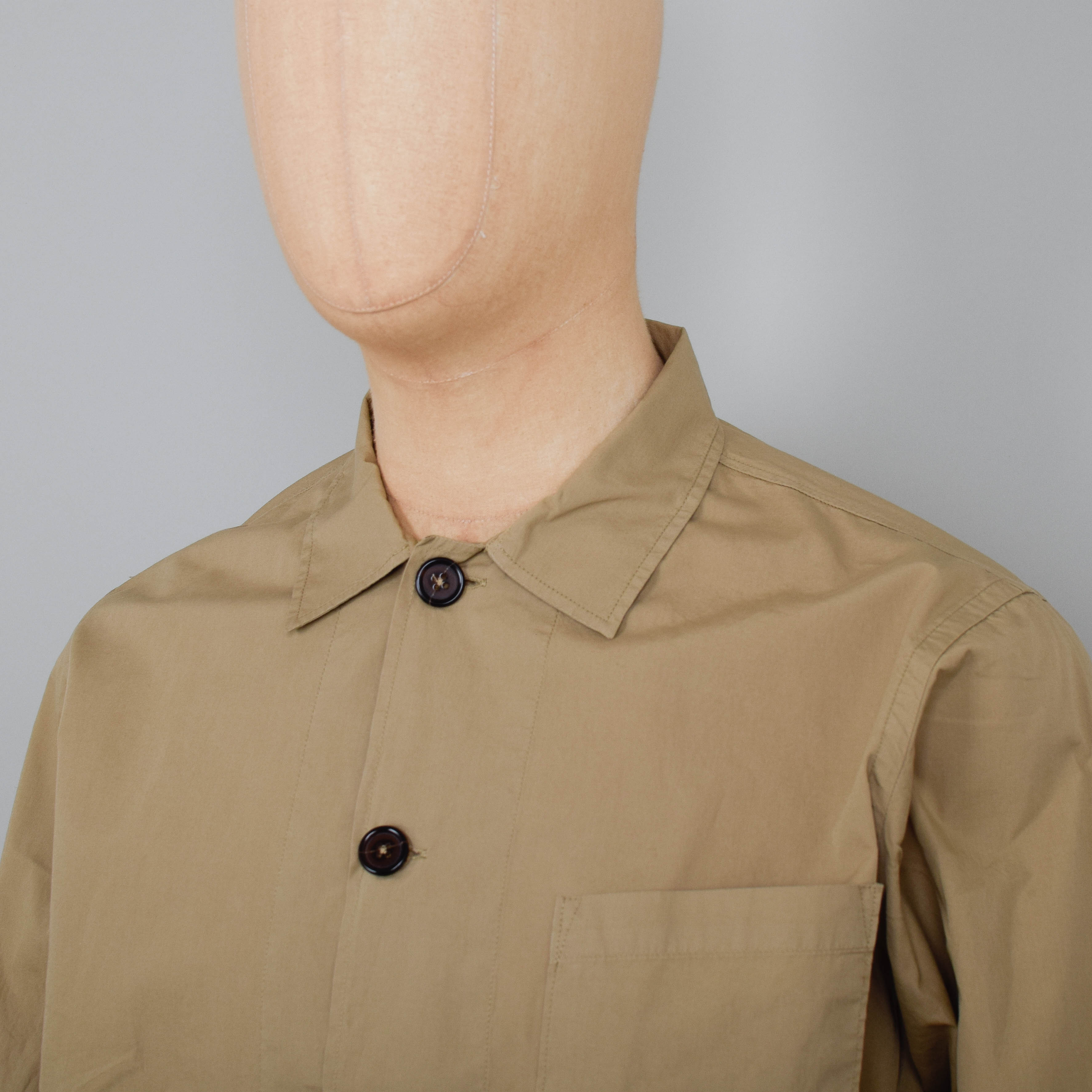 Universal Works Bakers Overshirt Fine Poplin - Summer Oak - Image 2
