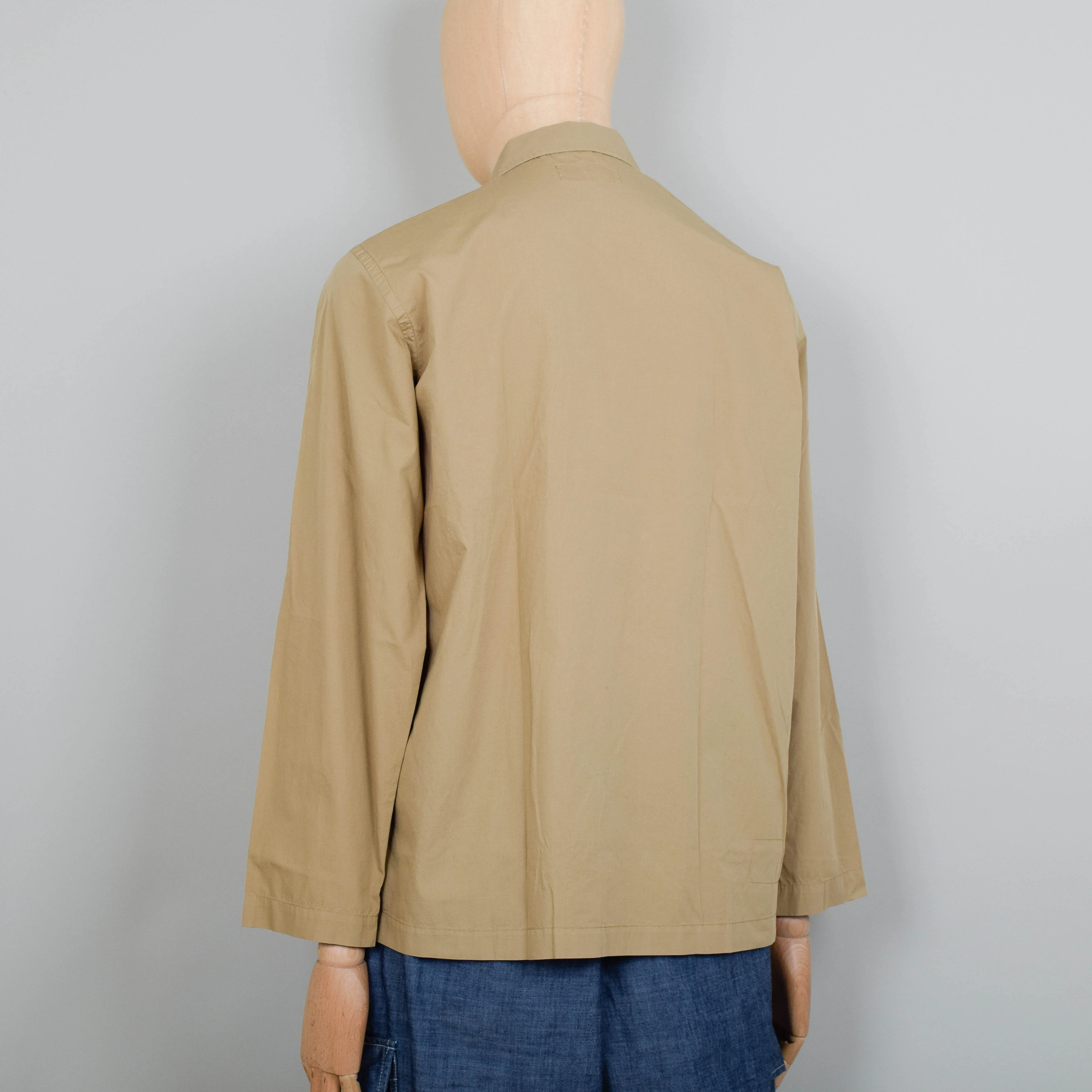 Universal Works Bakers Overshirt Fine Poplin - Summer Oak - Image 3