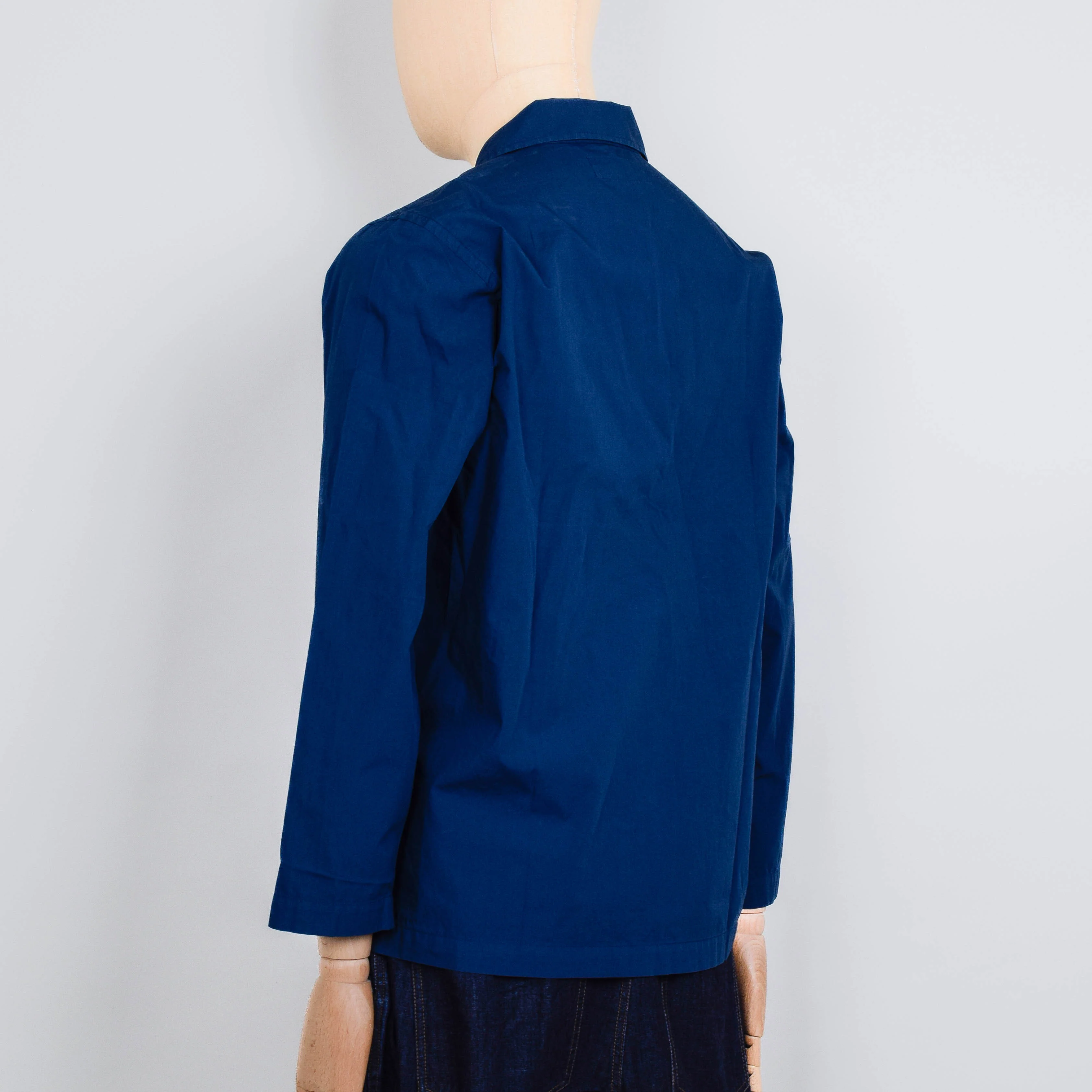 Universal Works Bakers Overshirt Organic Fine Poplin - Navy - Image 3