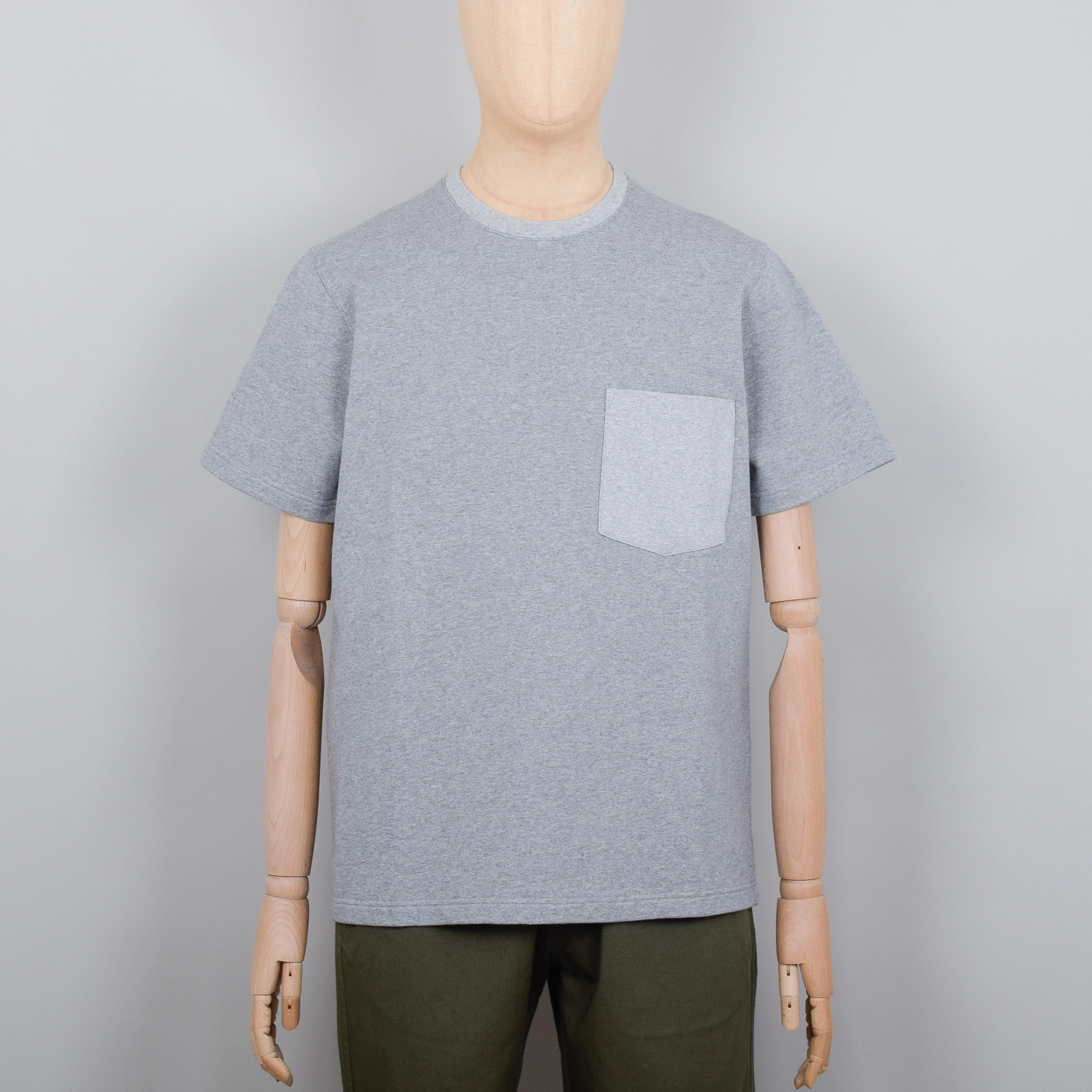 Universal Works Big Pocket Tee - Grey Marl