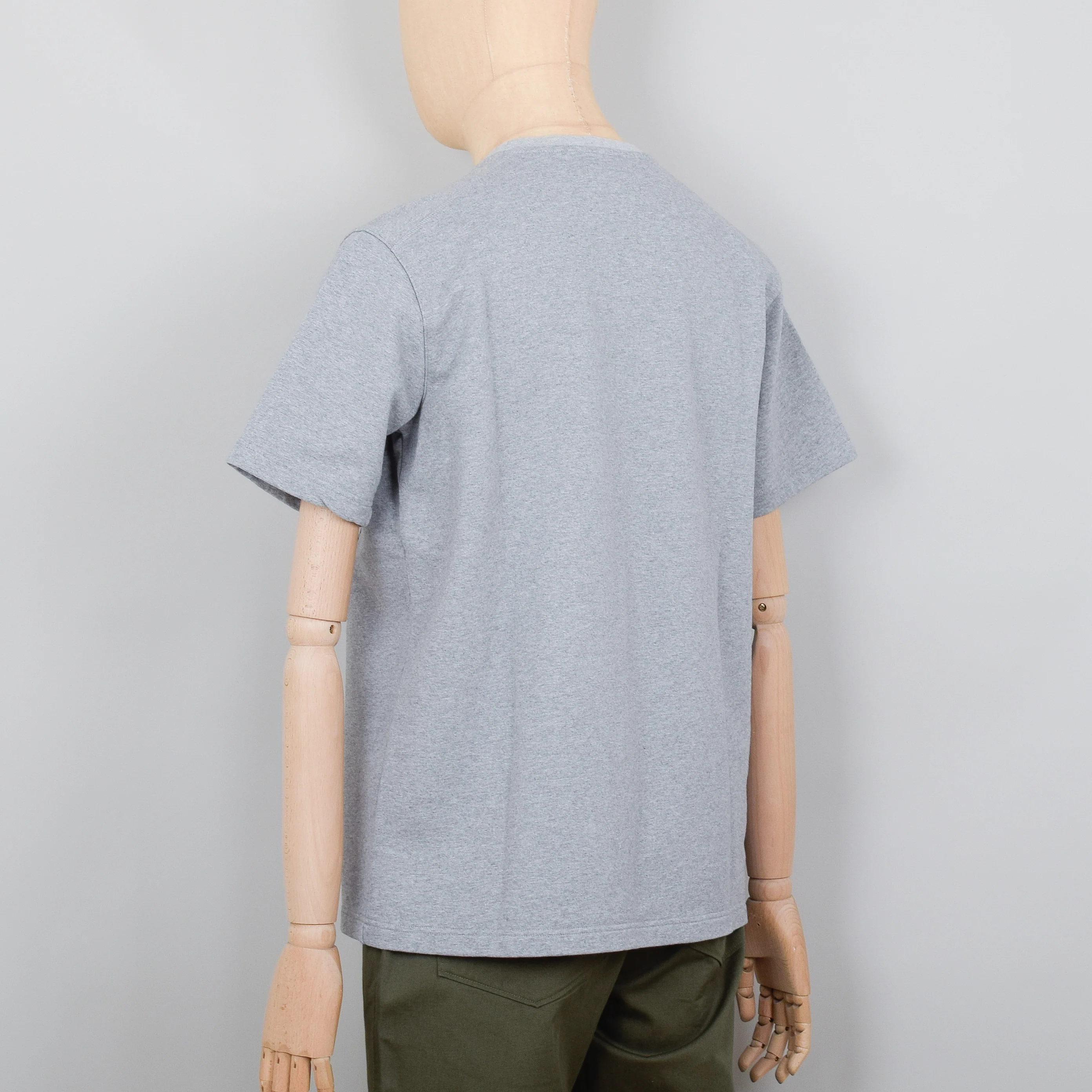 Universal Works Big Pocket Tee - Grey Marl - Image 3