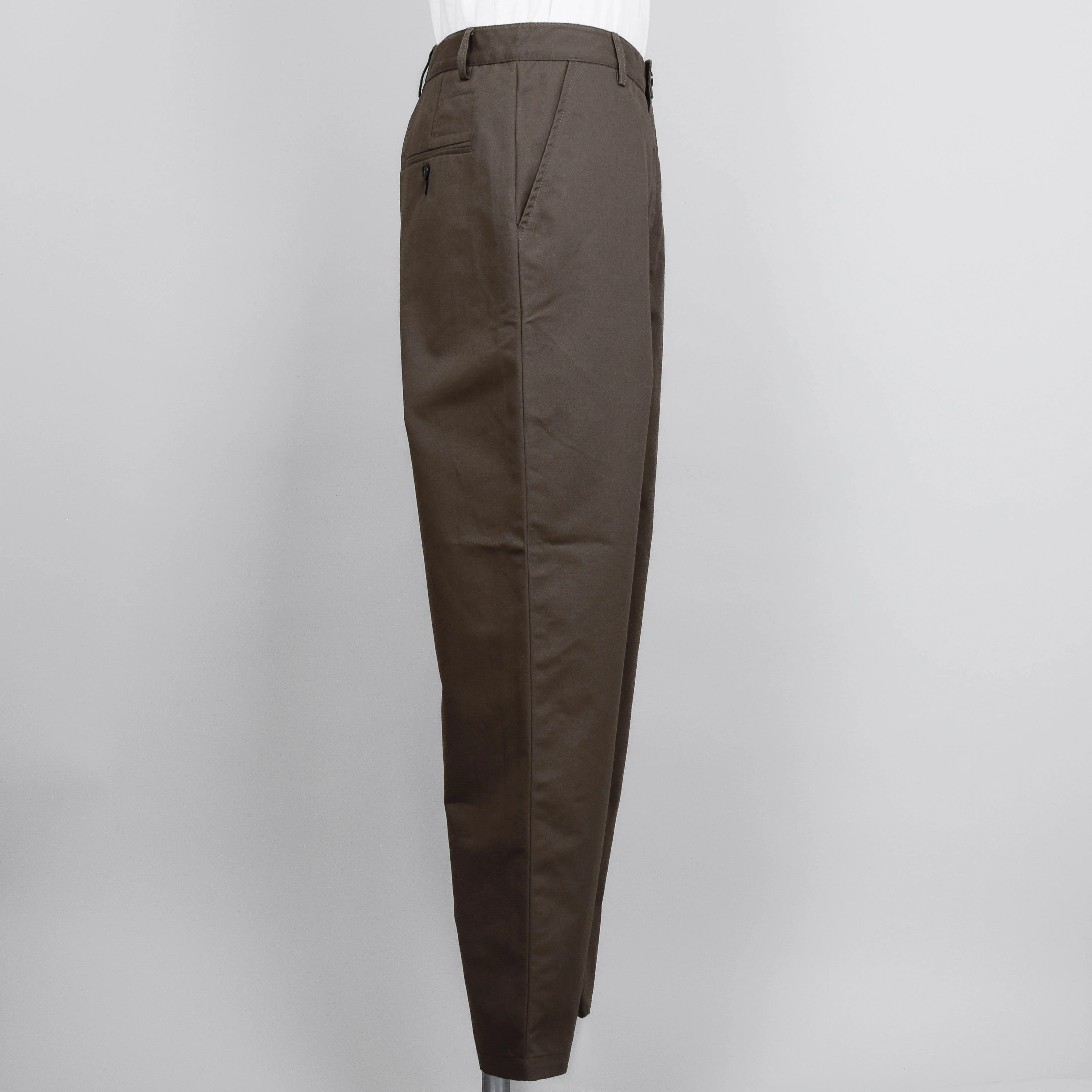 Universal Works Brushed Polytech Military Chino - Khaki - Image 2