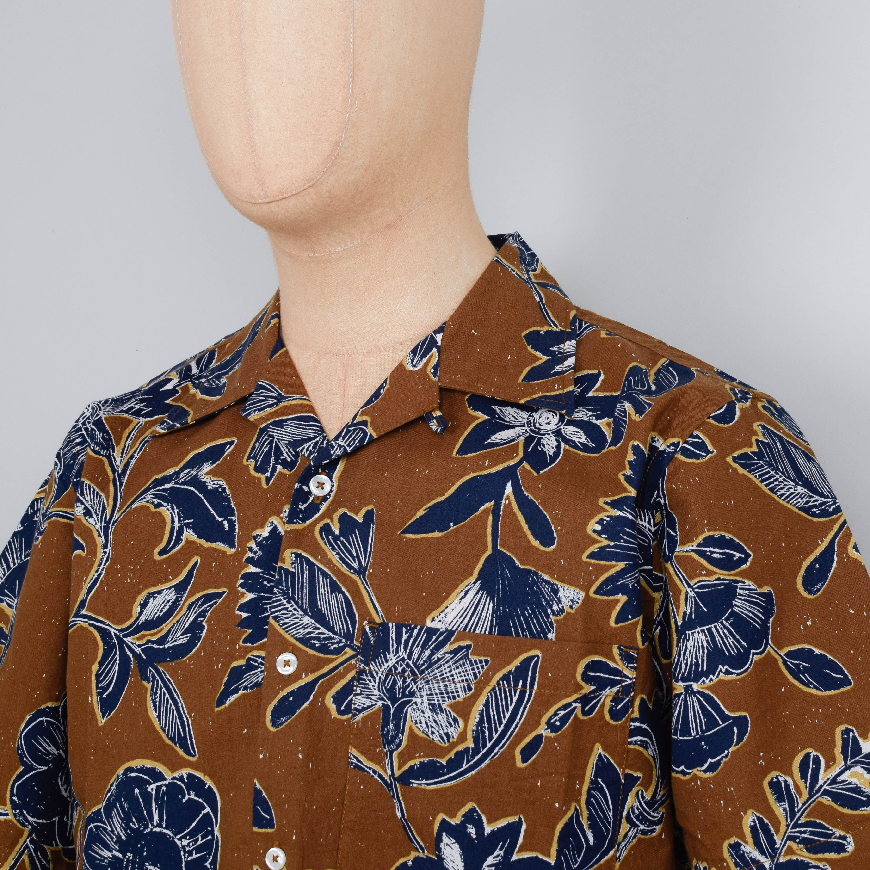Universal Works Camp Shirt Flower - Gold - Image 2