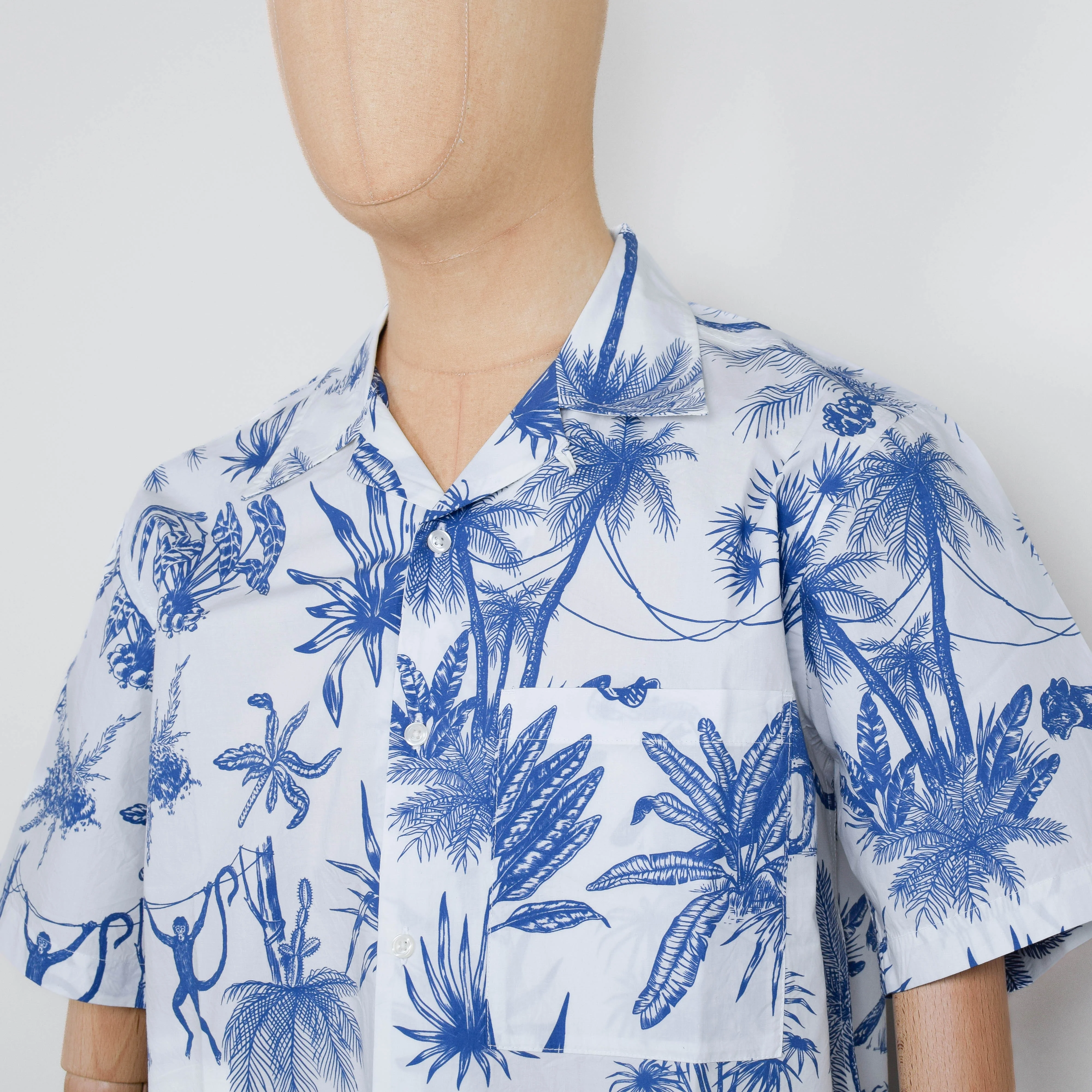 Universal Works Camp Shirt Jungle Toile Poplin - White - Image 2