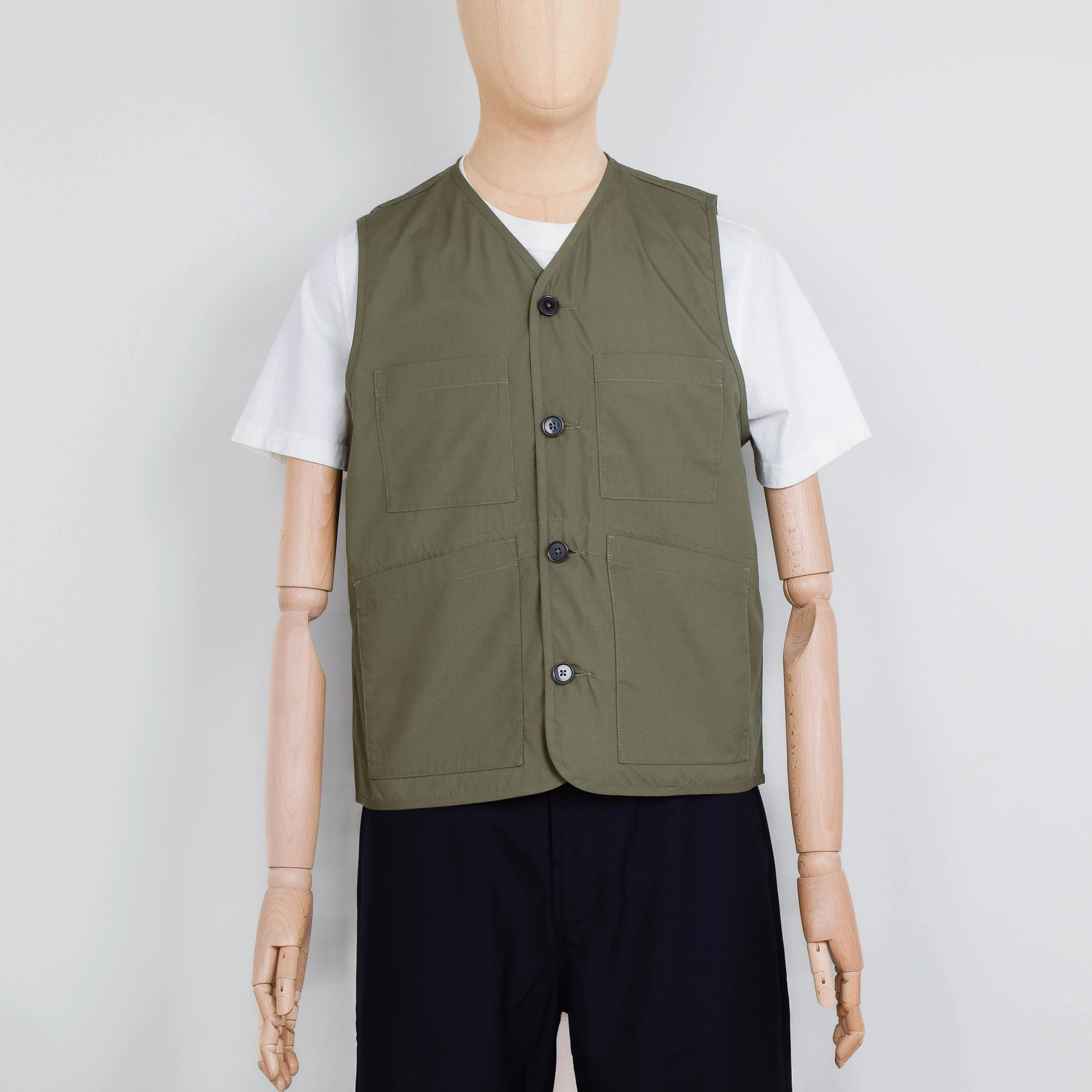 Universal Works City Waistcoat Recycled Polytech - Olive