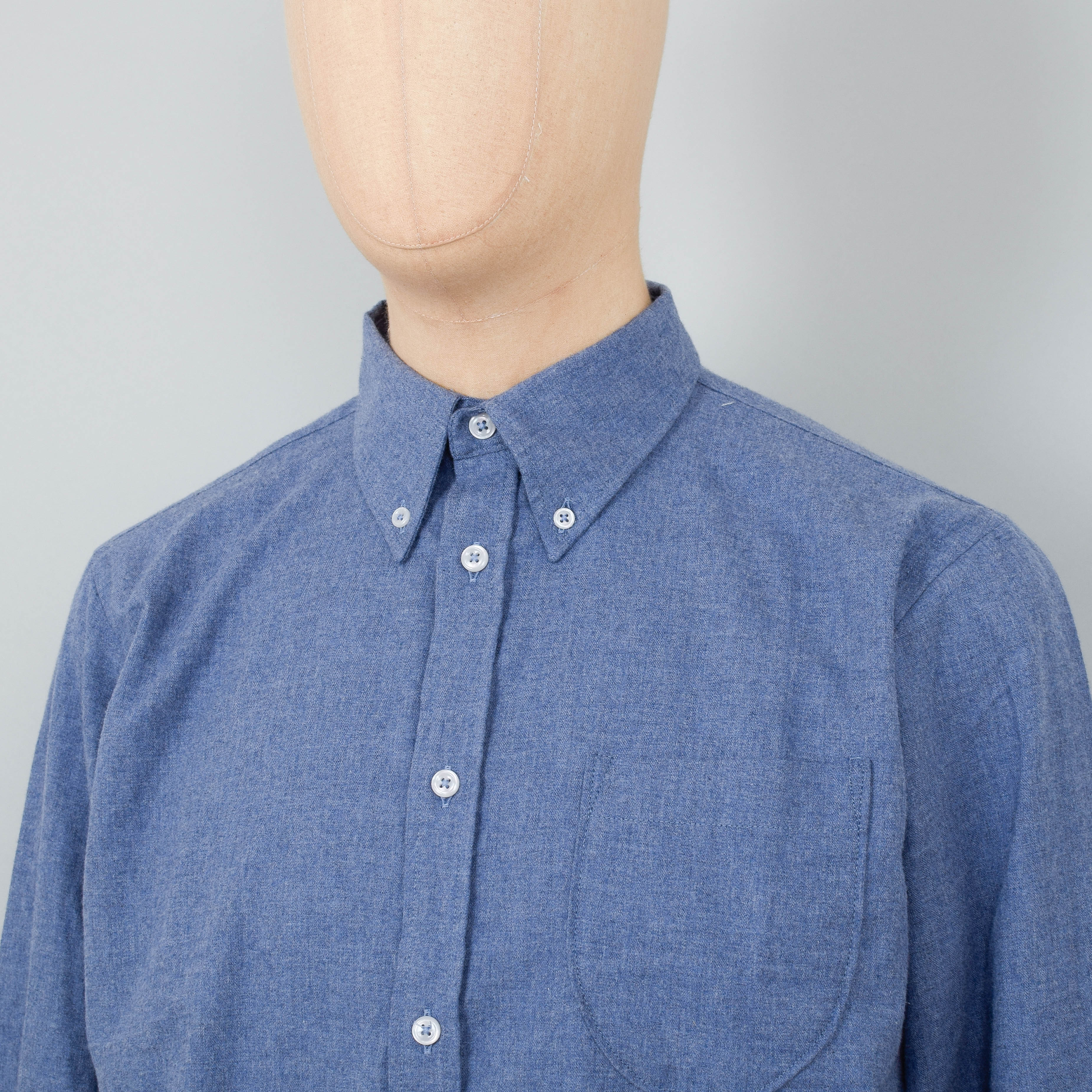 Universal Works Daybrook Shirt Herringbone - Blue - Image 2