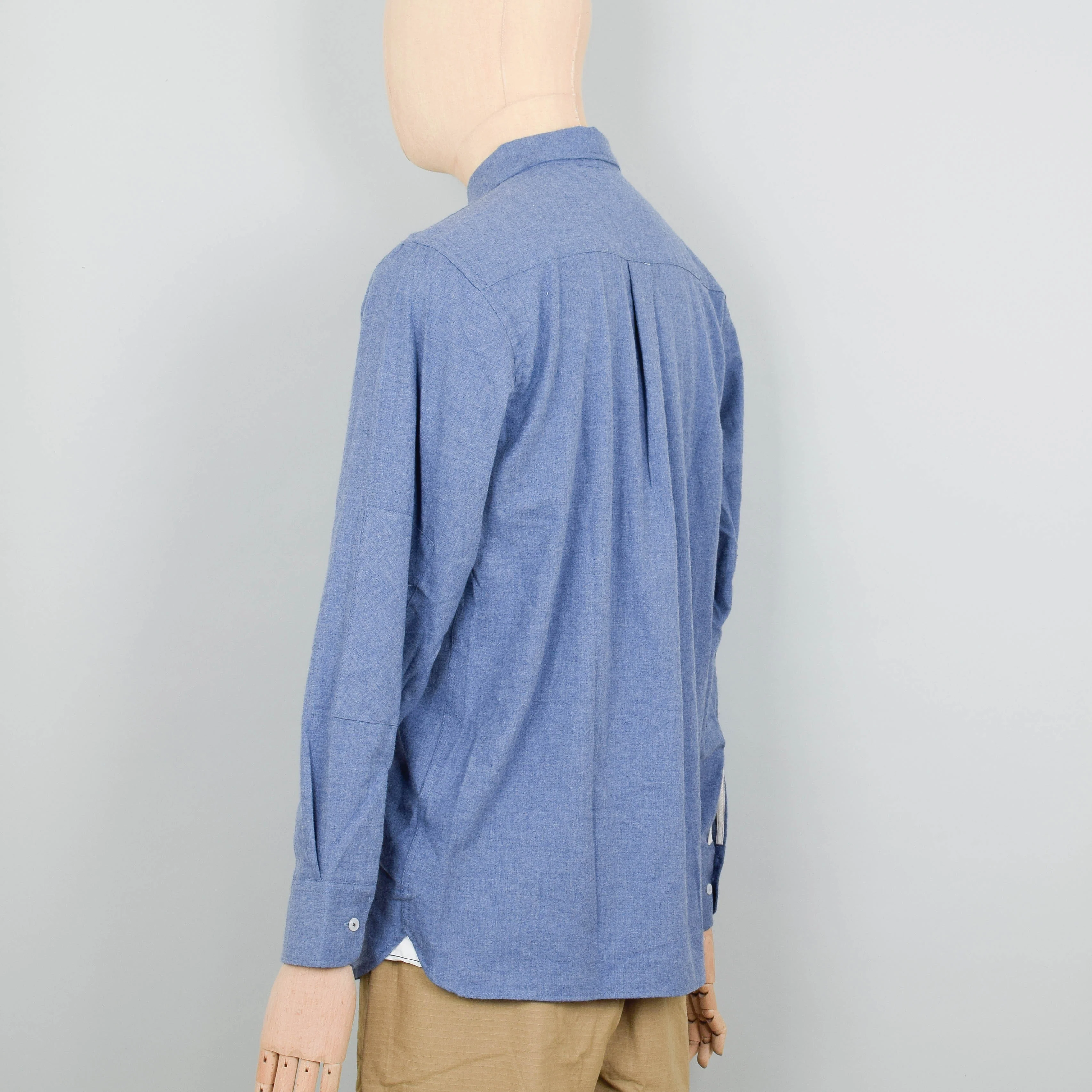 Universal Works Daybrook Shirt Herringbone - Blue - Image 3