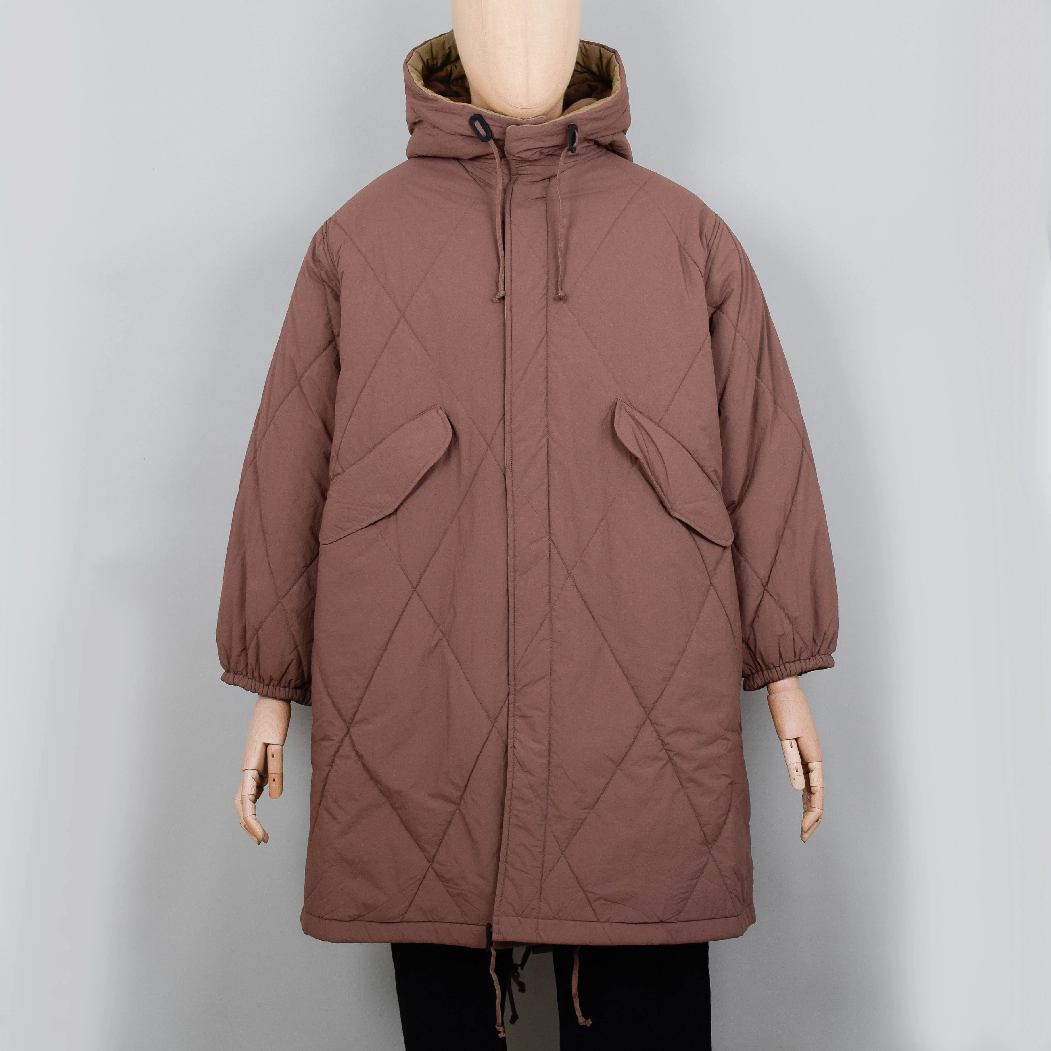 Universal Works Diamond Quilt Parka - Brown