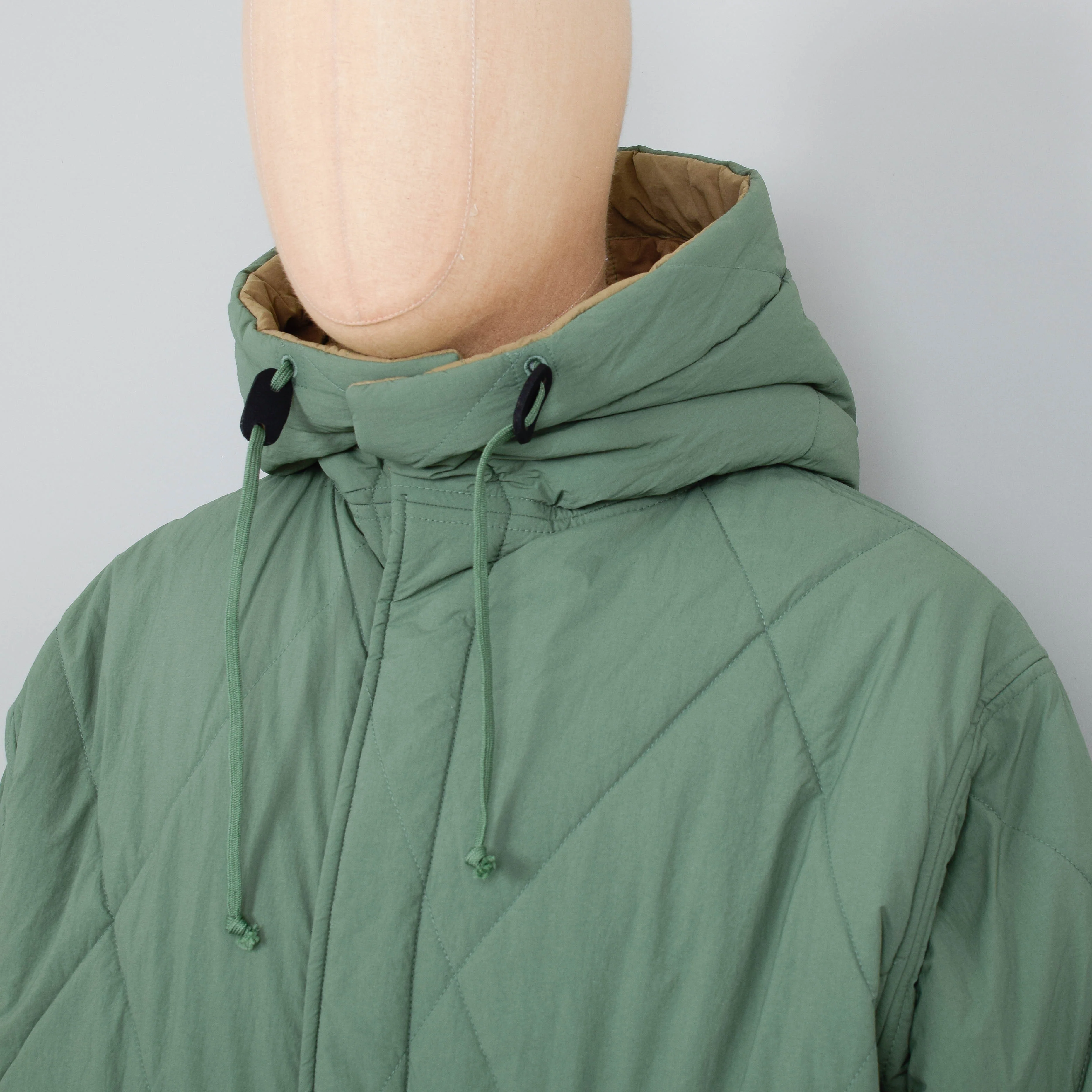 Universal Works Diamond Quilt Parka - Green - Image 4