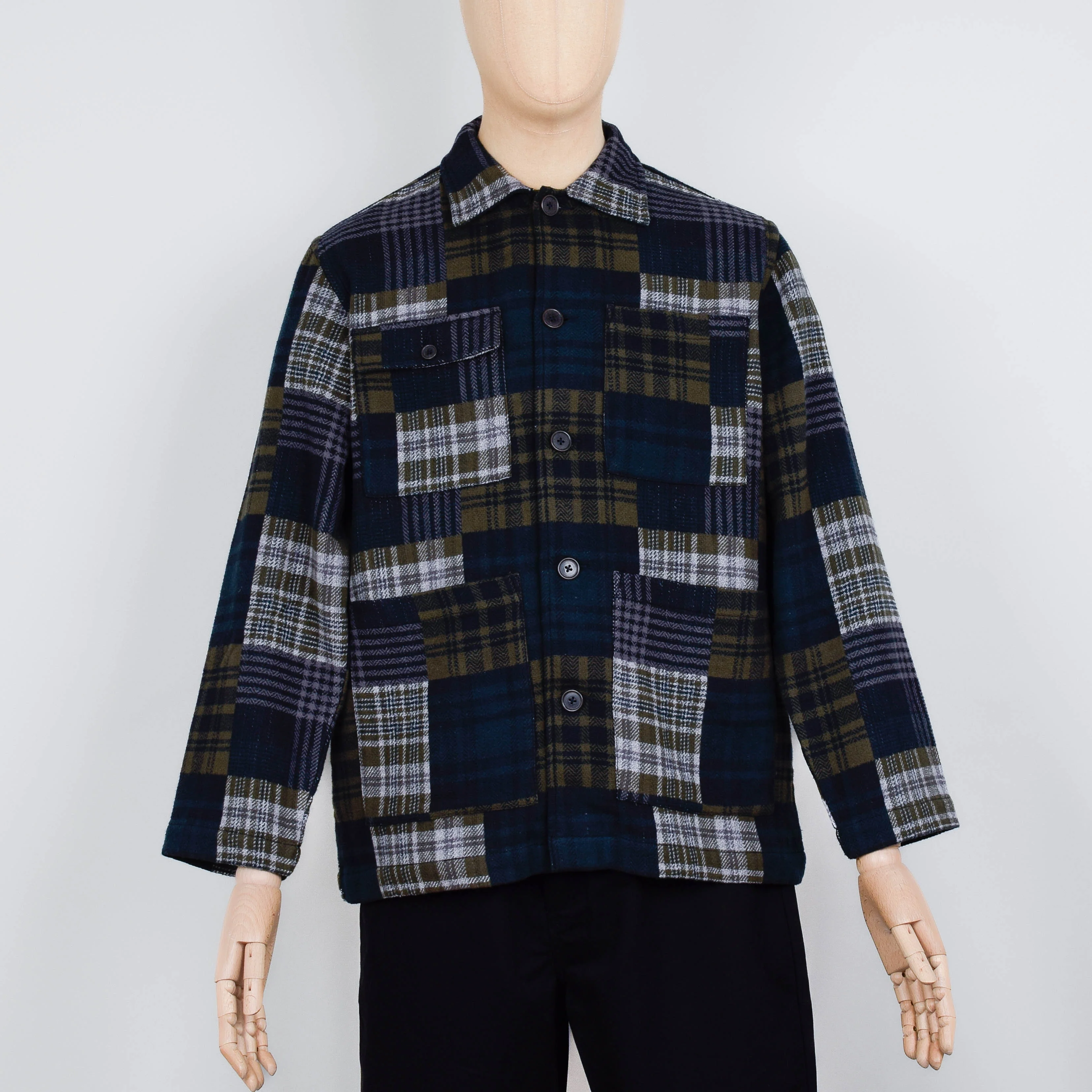 Universal Works Dockside Jacket Japanese Patchwork - Green