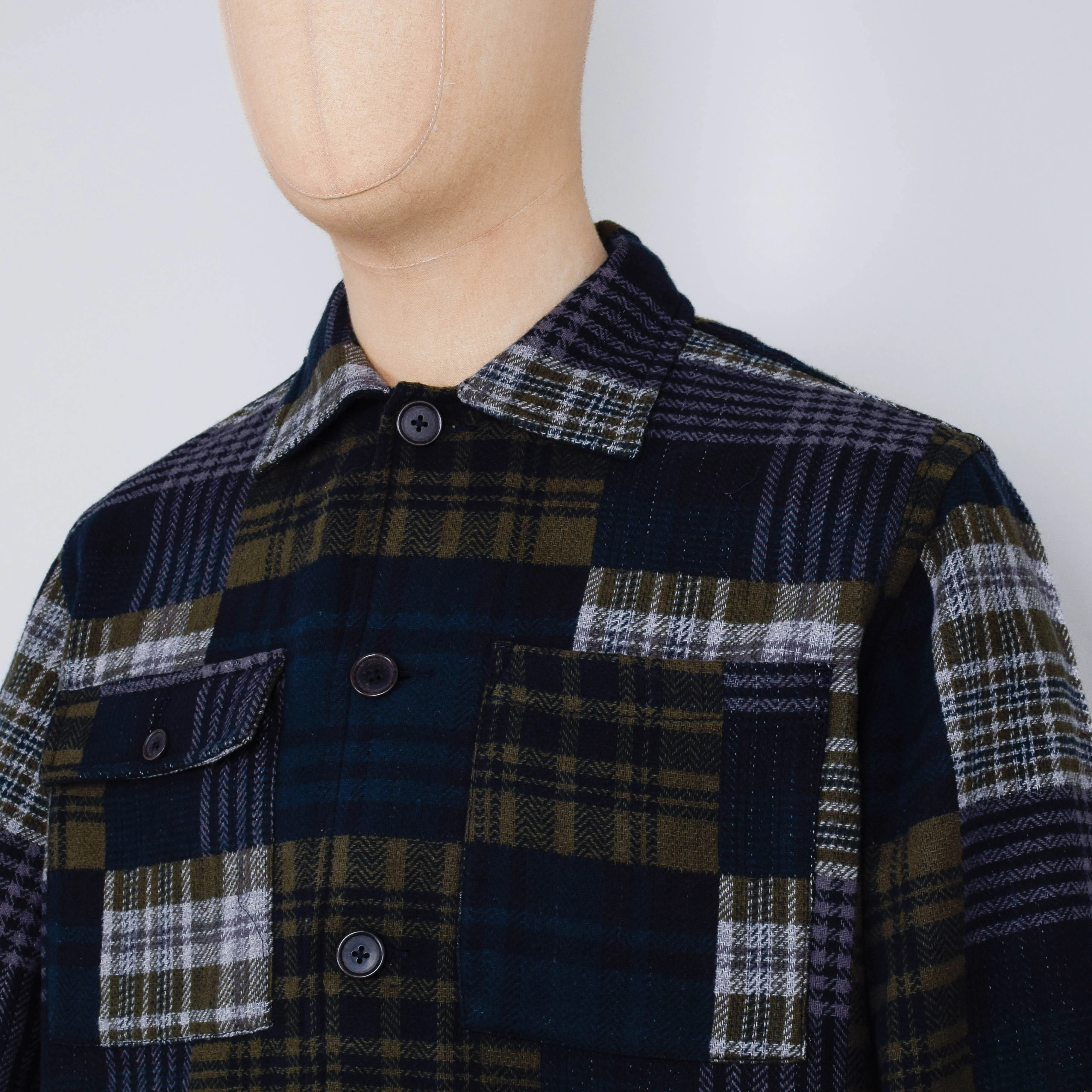 Universal Works Dockside Jacket Japanese Patchwork - Green - Image 2