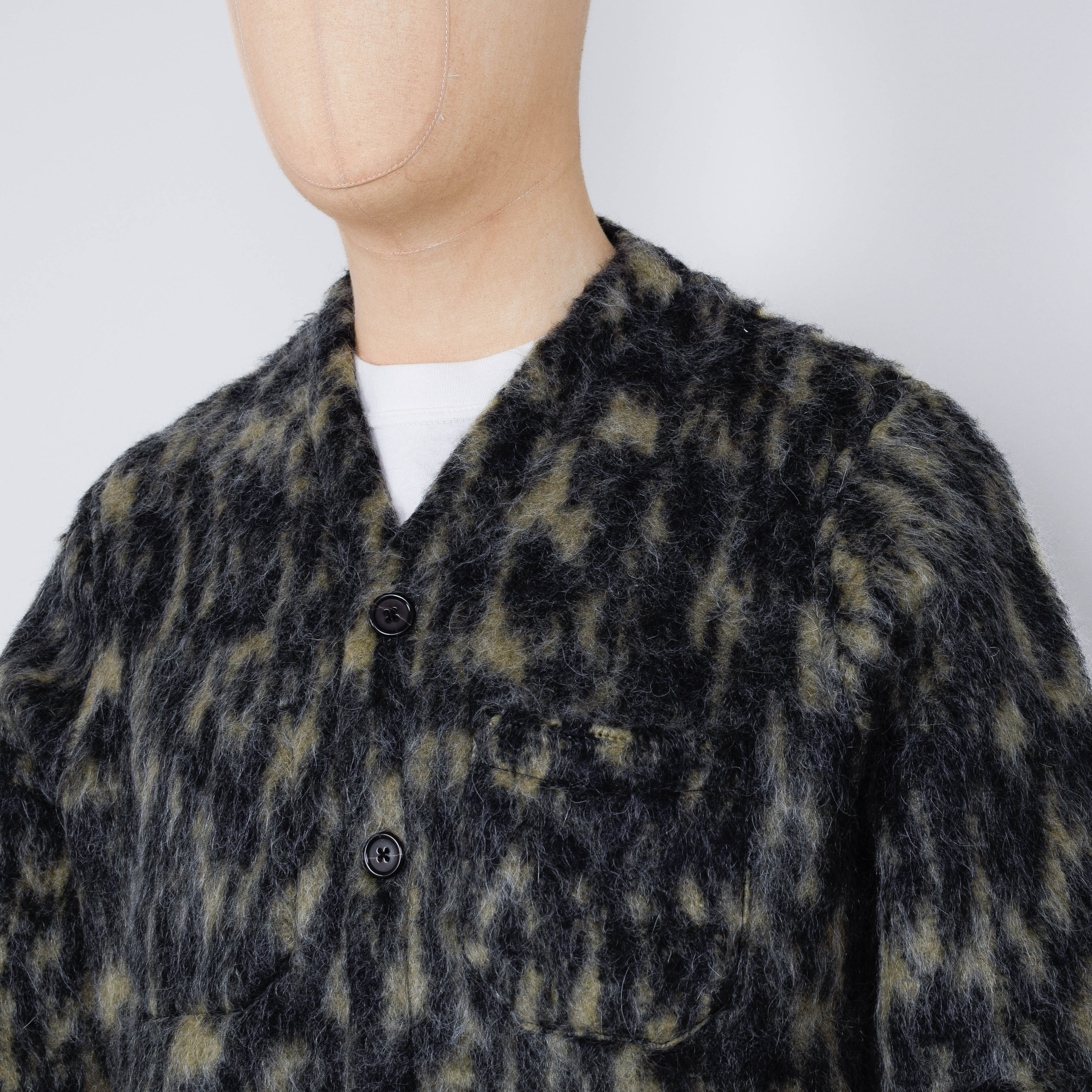 Universal Works Dolce Fleece Cardigan - Charcoal - Image 2