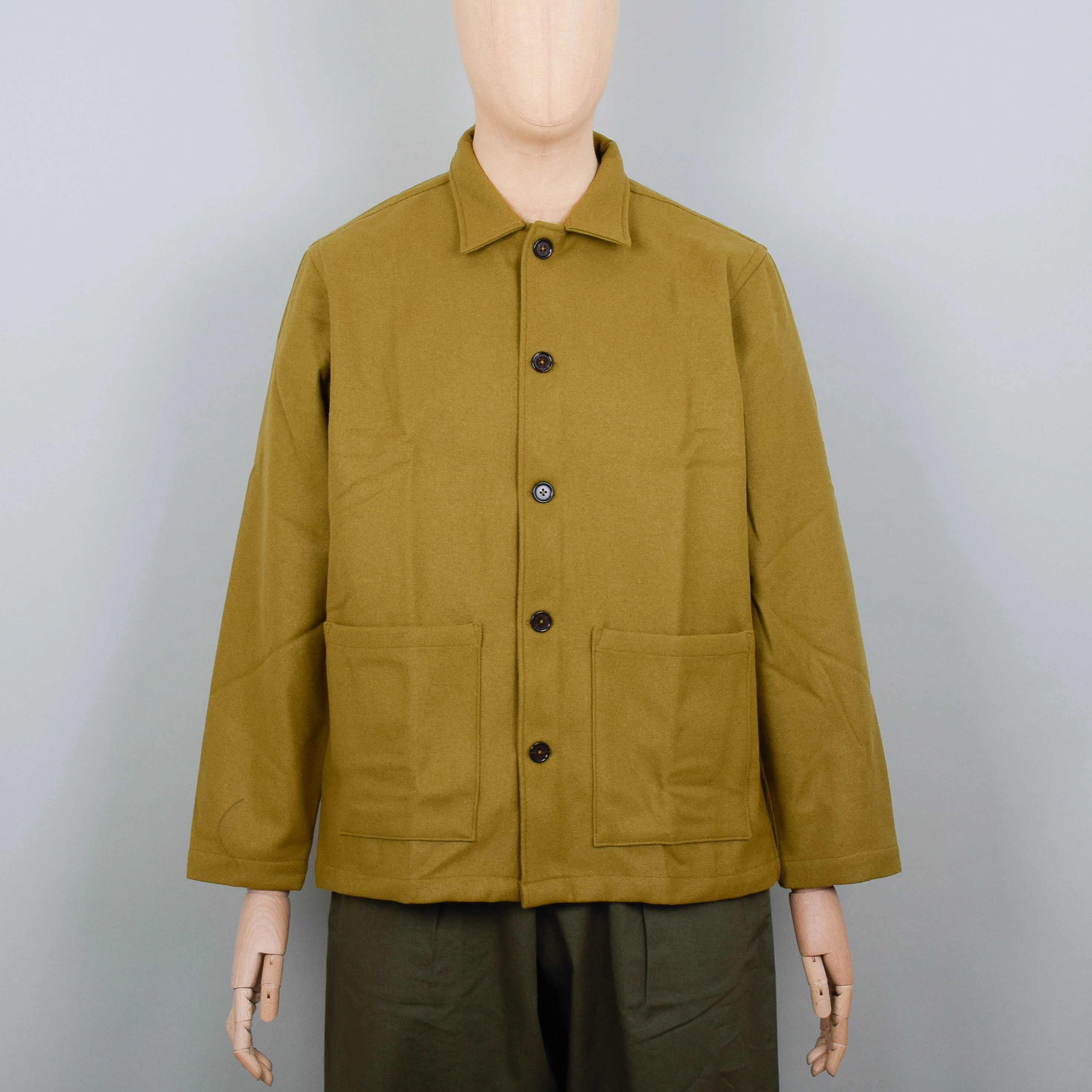 Universal Works Easy Overshirt Melton - Mustard