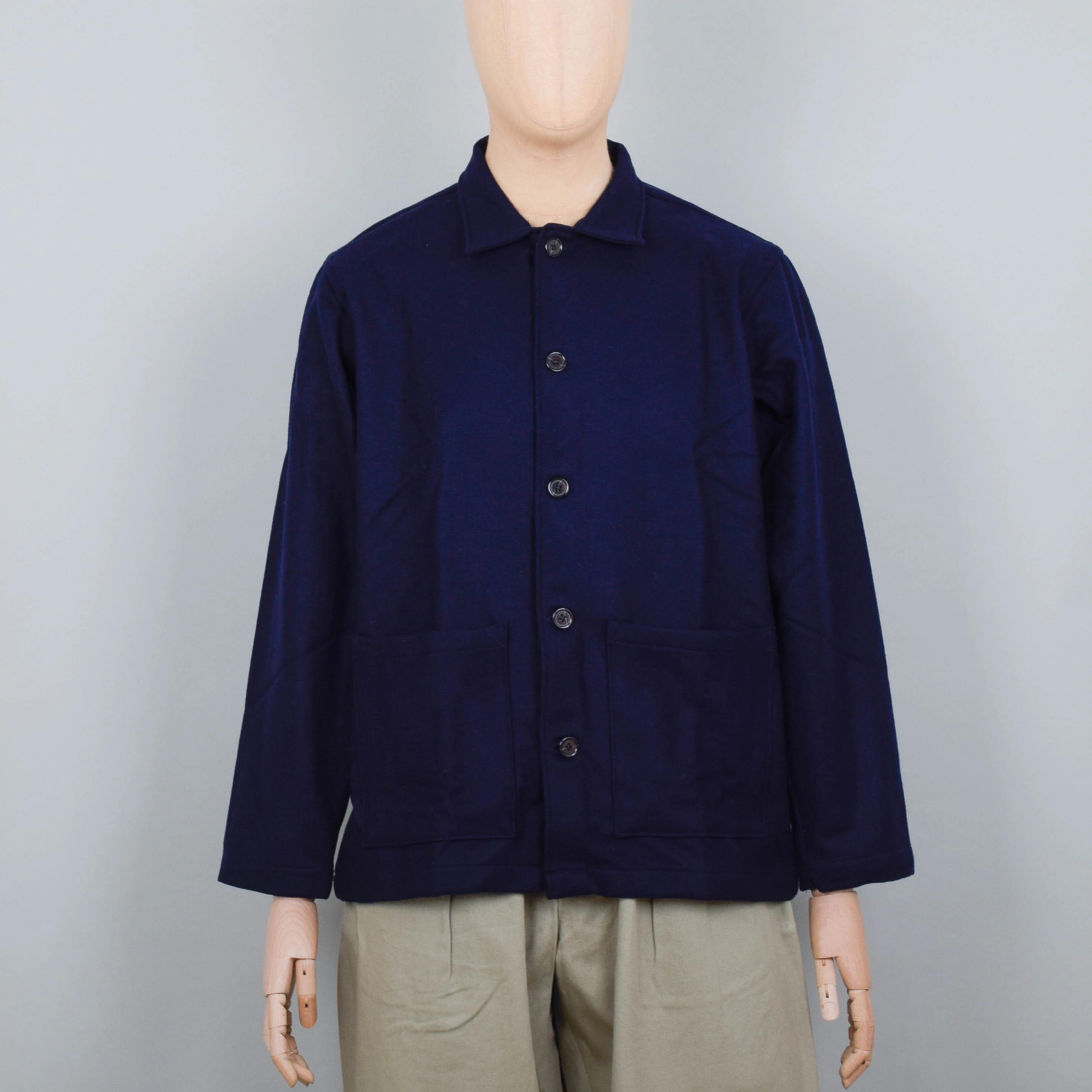 Universal Works Easy Overshirt Melton - Navy