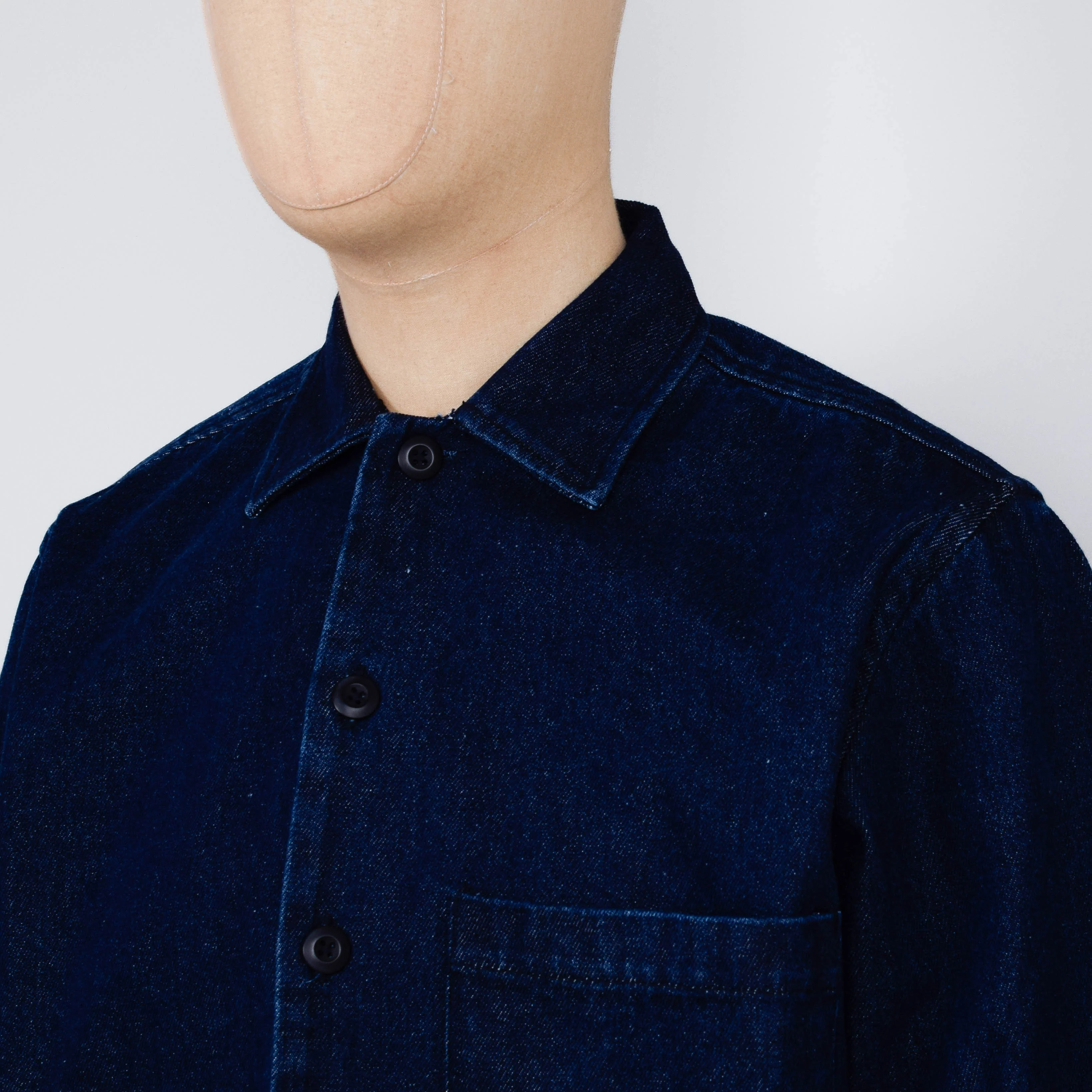 Universal Works Fatigue Shirt Work Denim - Indigo - Image 2