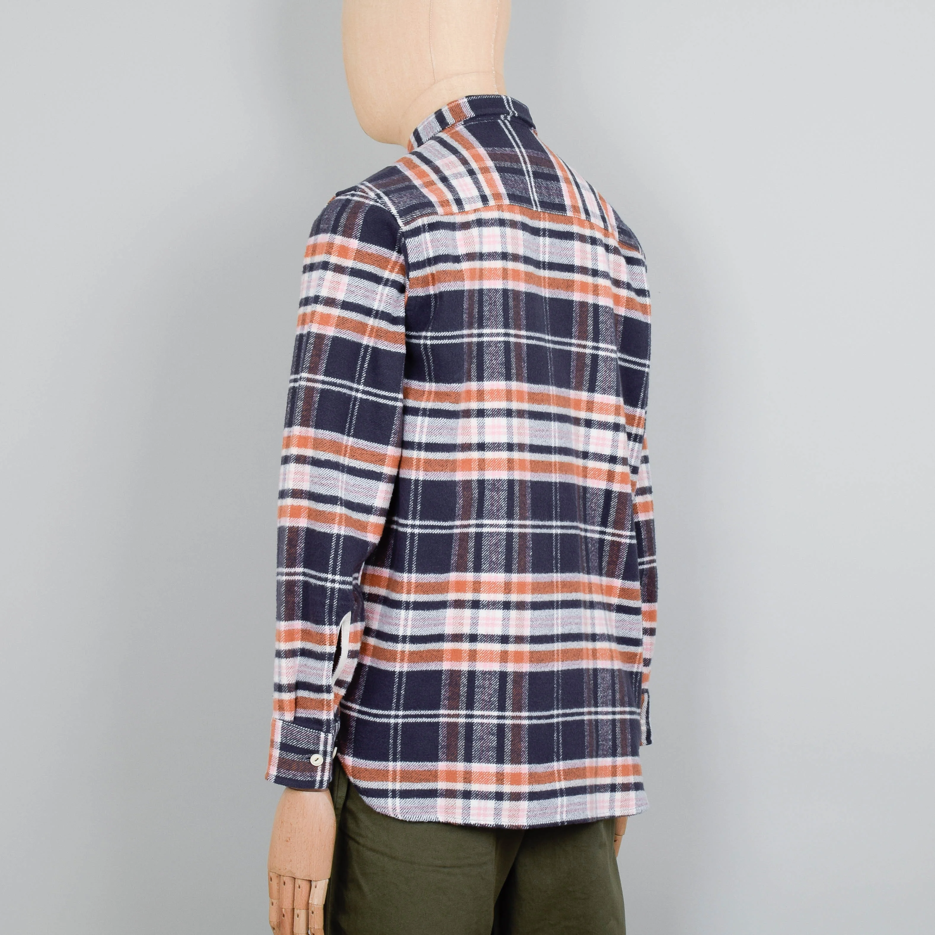 Universal Works Brush Flannel Work Shirt - Grey Check - Image 3