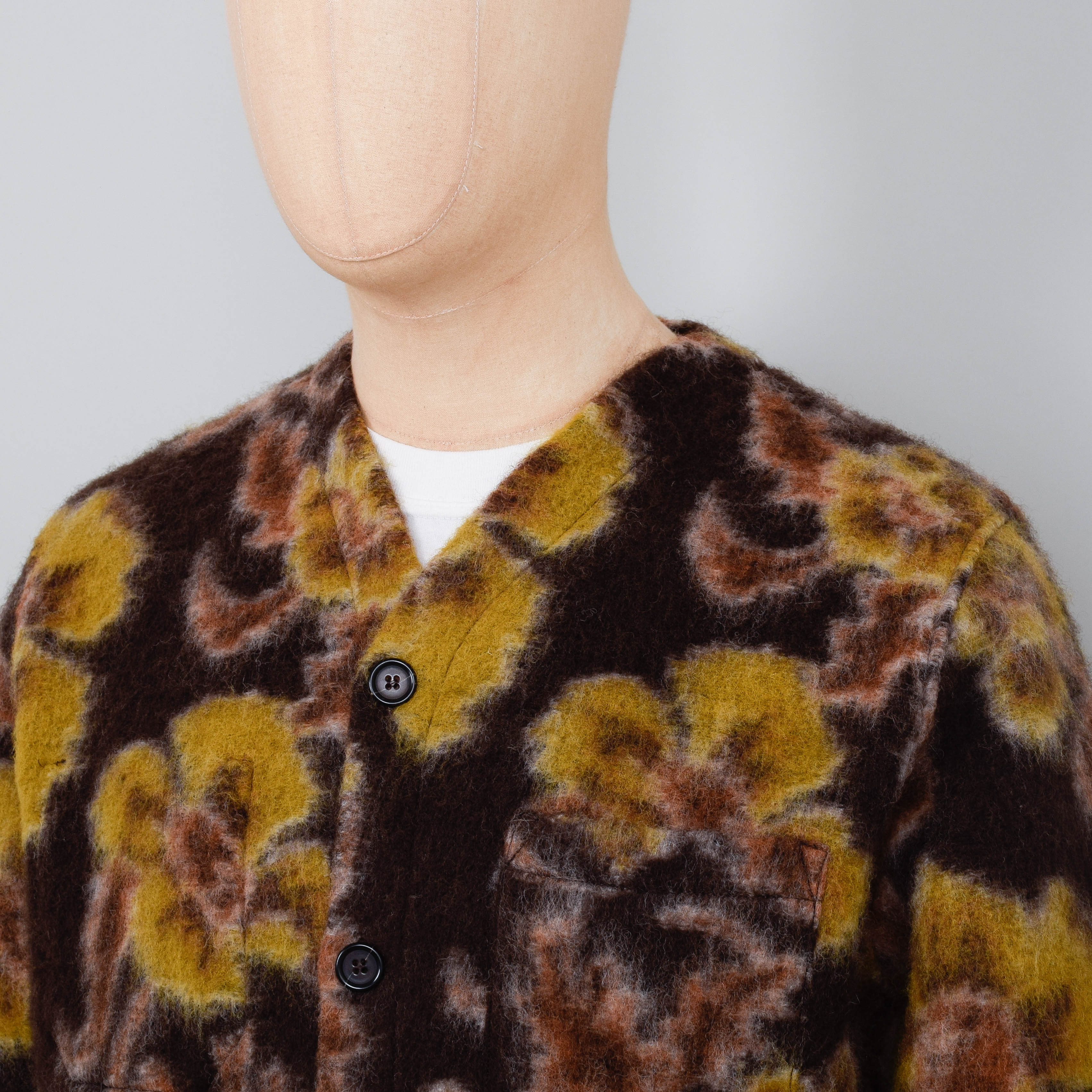 Universal Works Flower Fleece Cardigan - Brown - Image 2