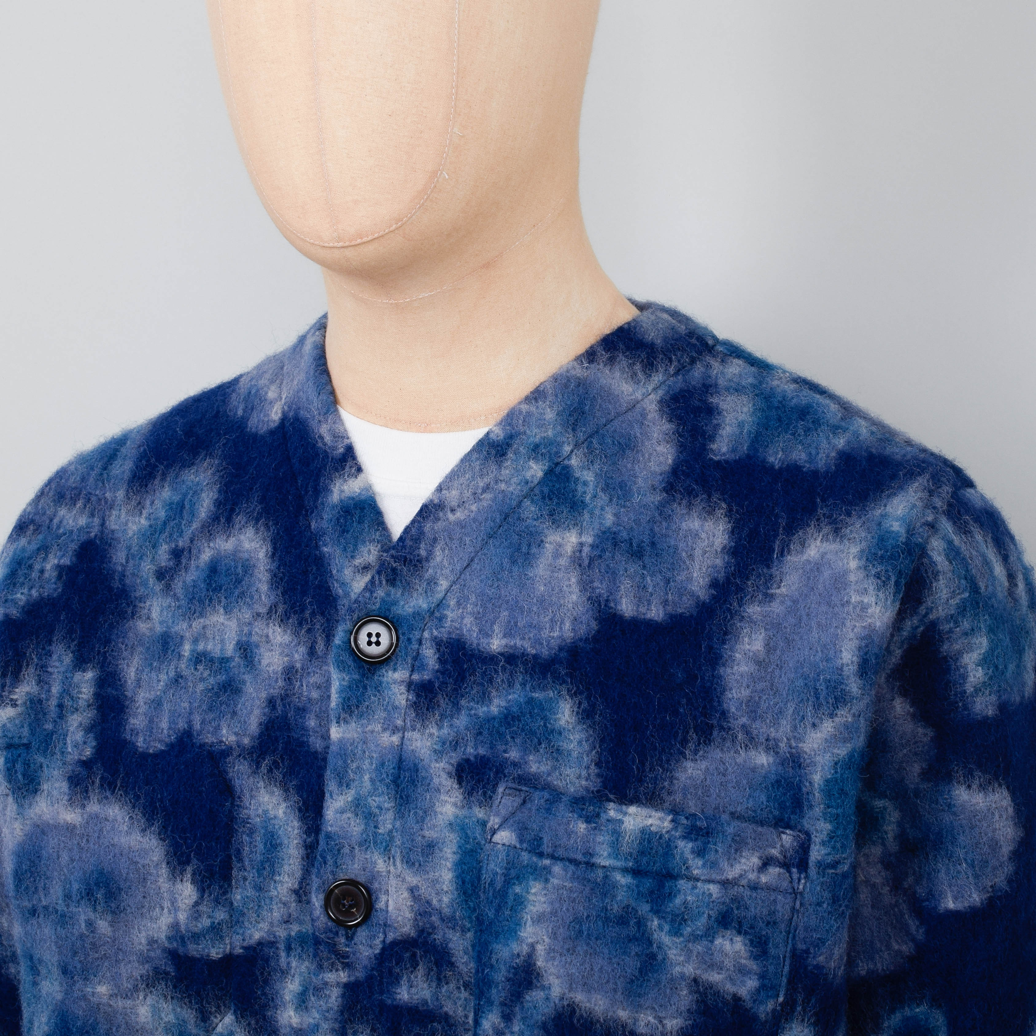 Universal Works Flower Fleece Cardigan - Navy - Image 2