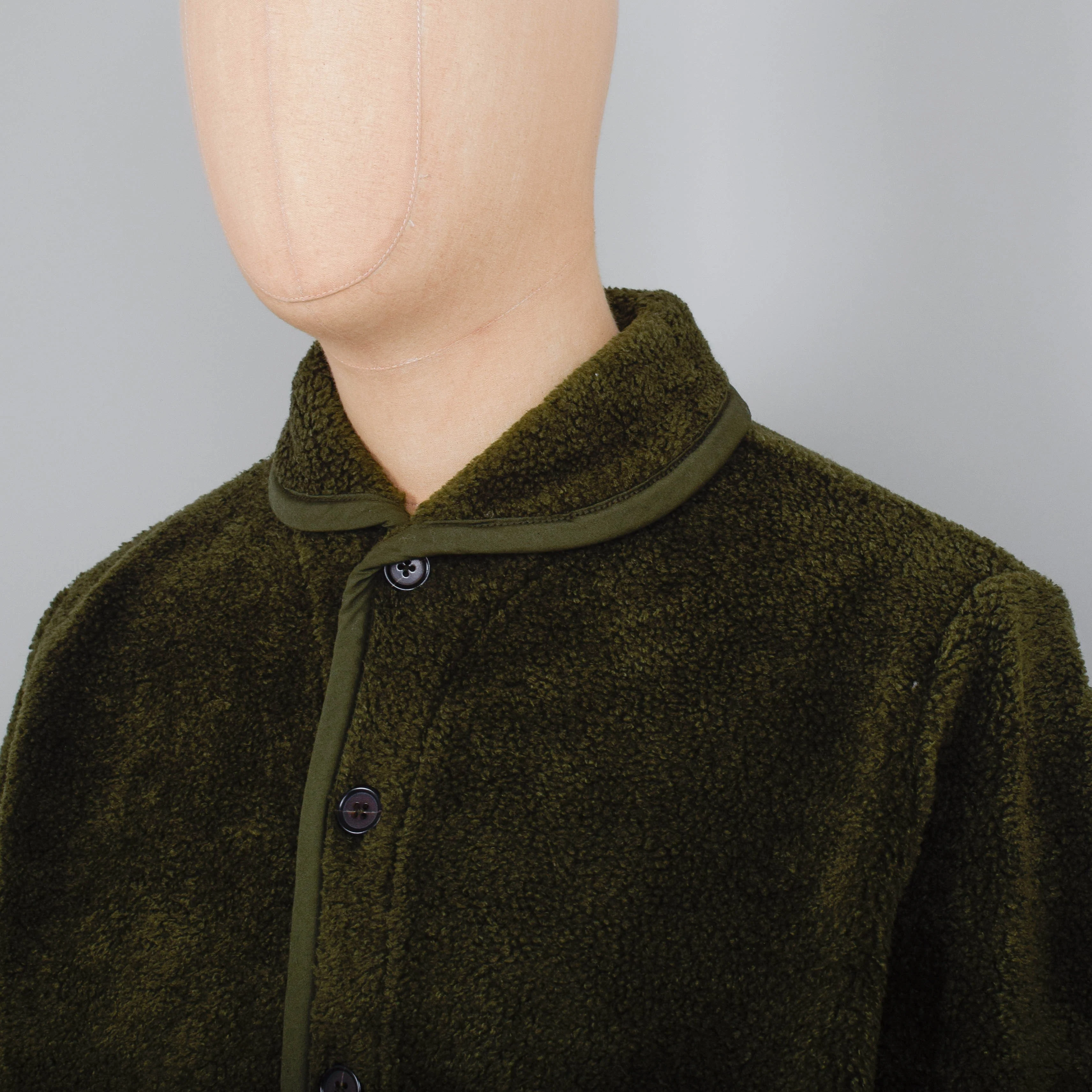 Universal Works Lancaster Jacket Mountain Fleece - Olive - Image 2