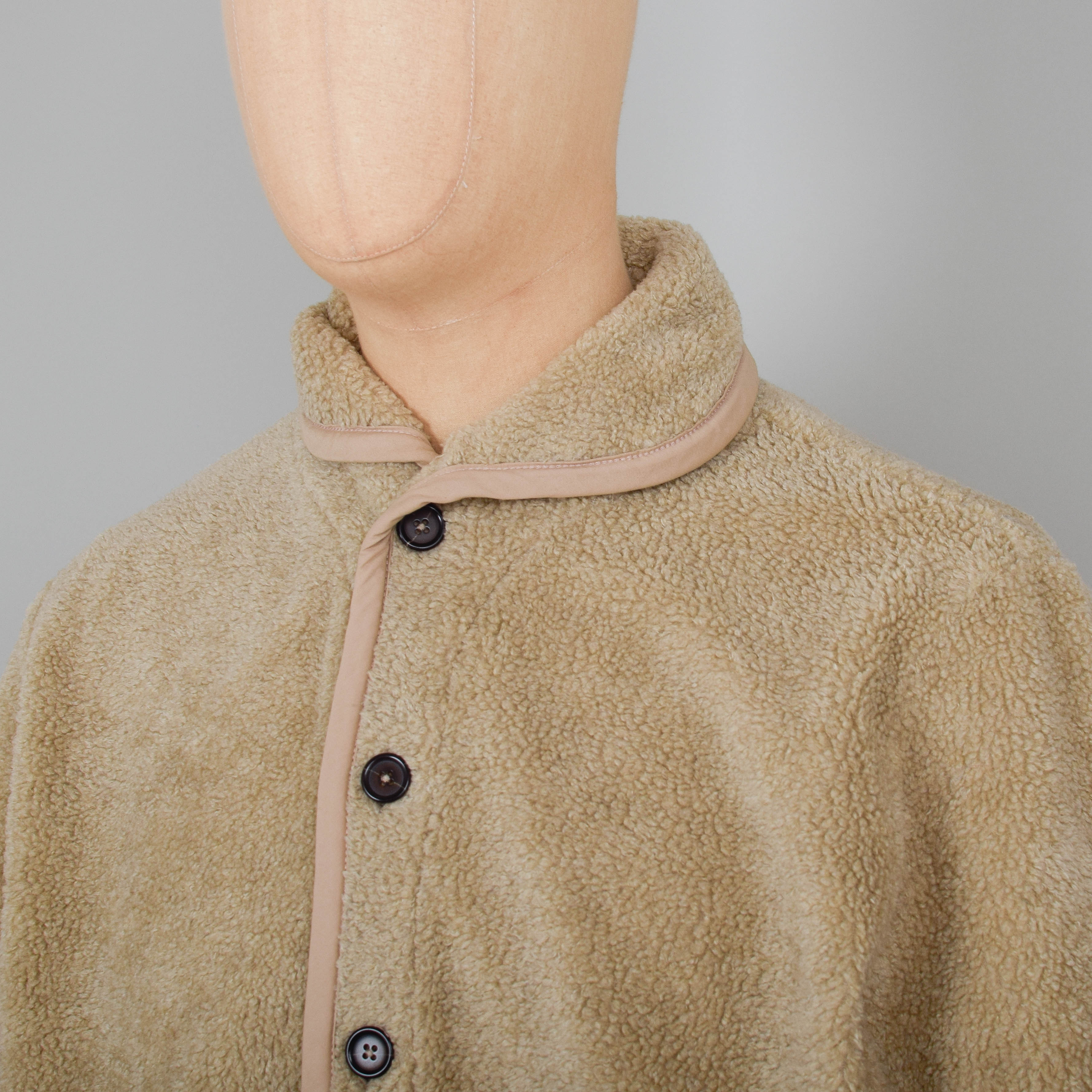 Universal Works Lancaster Jacket Mountain Fleece - Stone - Image 2