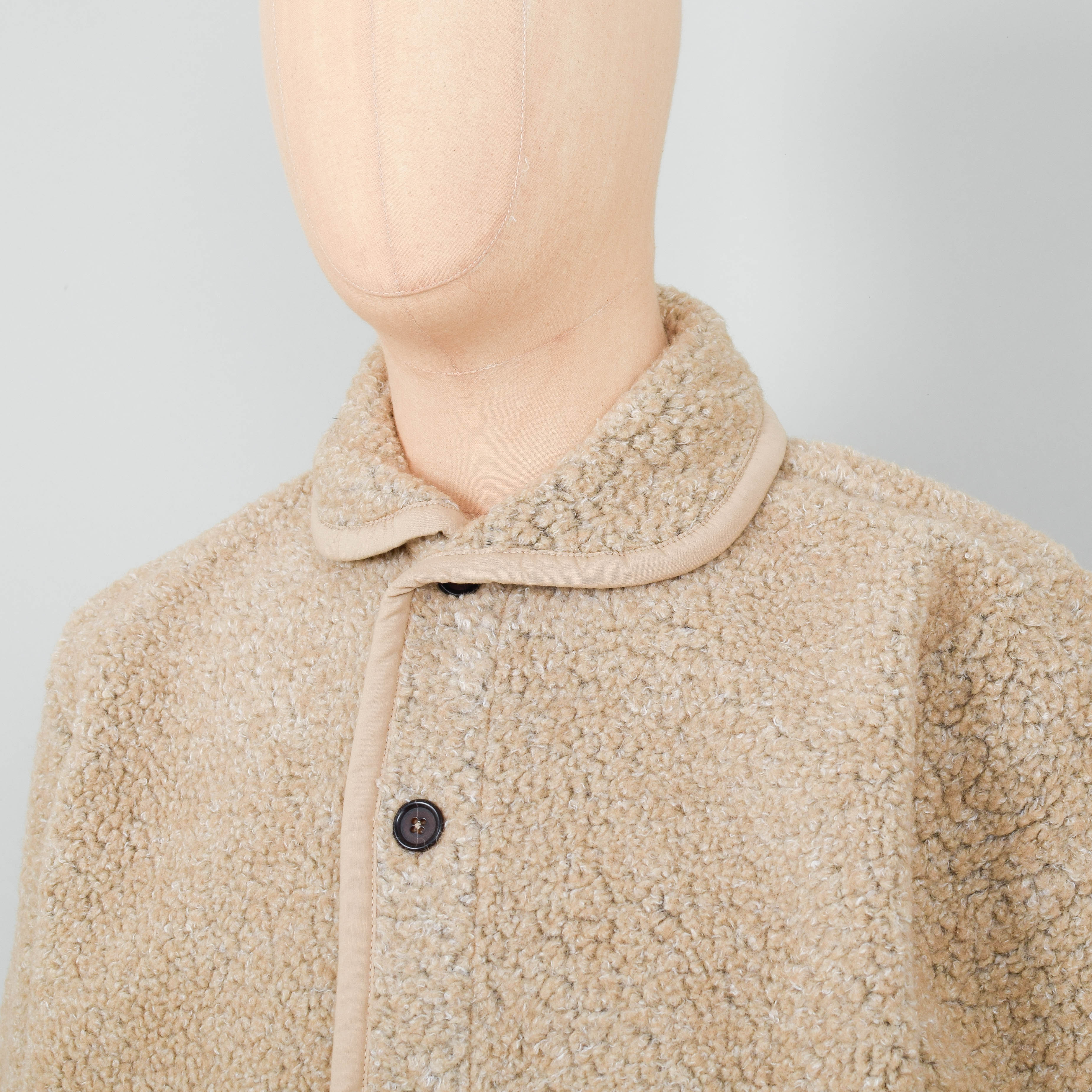 Universal Works Lancaster Jacket Shakespeare Fleece - Stone - Image 2