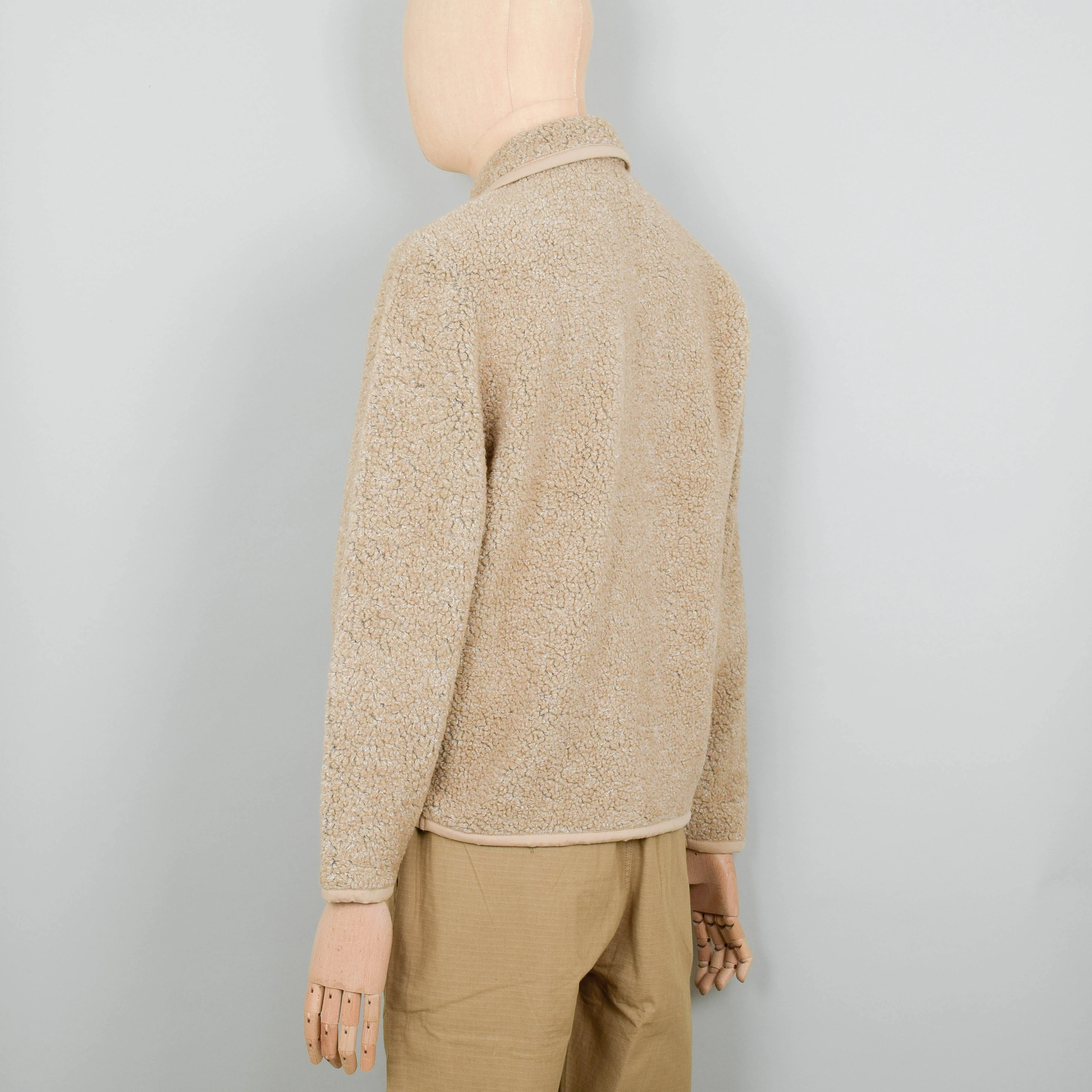 Universal Works Lancaster Jacket Shakespeare Fleece - Stone - Image 4