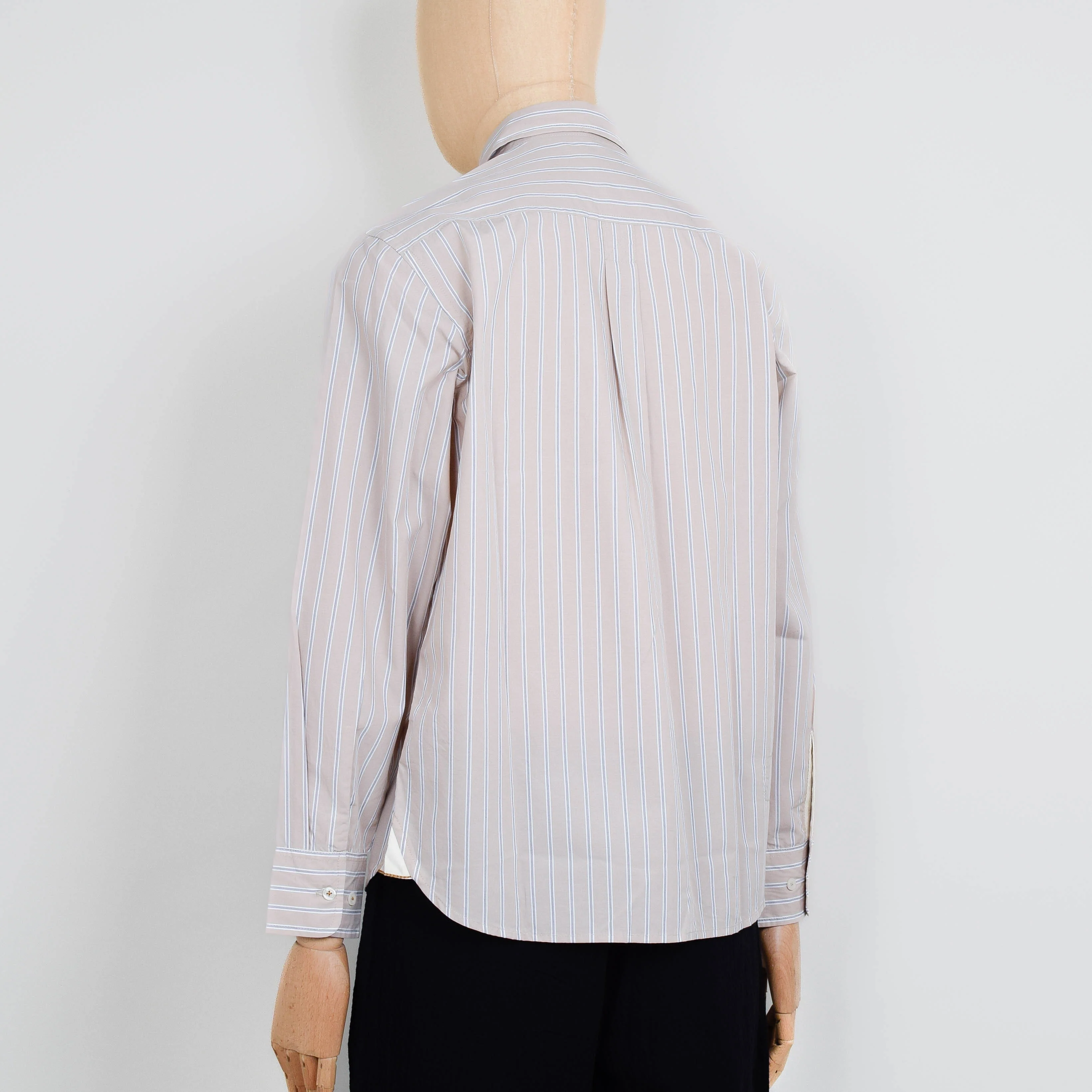 Universal Works Lazy Day Shirt Urban Stripe - Sand - Image 3