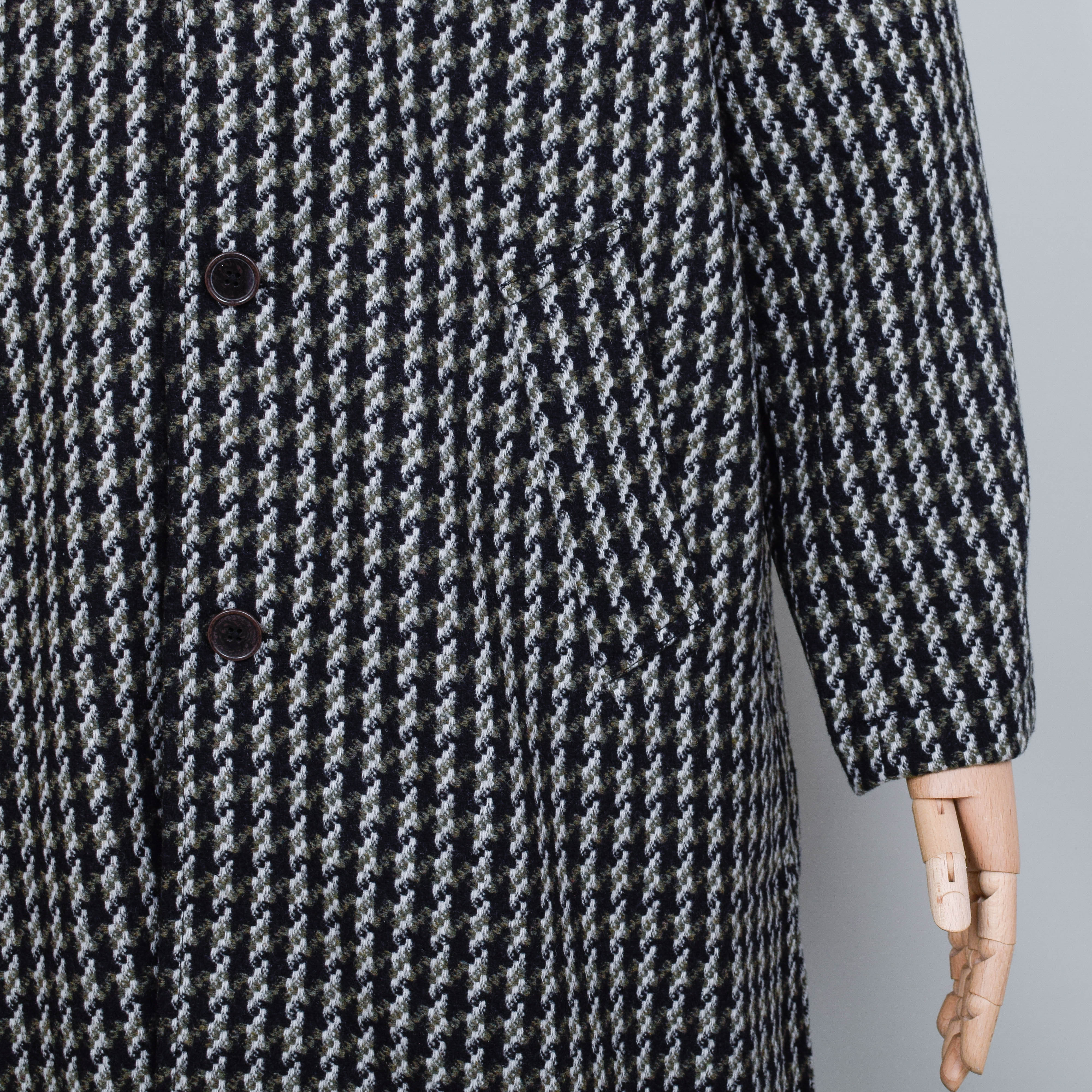 Universal Works Long Swing Overcoat - Olive Cortina Tweed - Image 3
