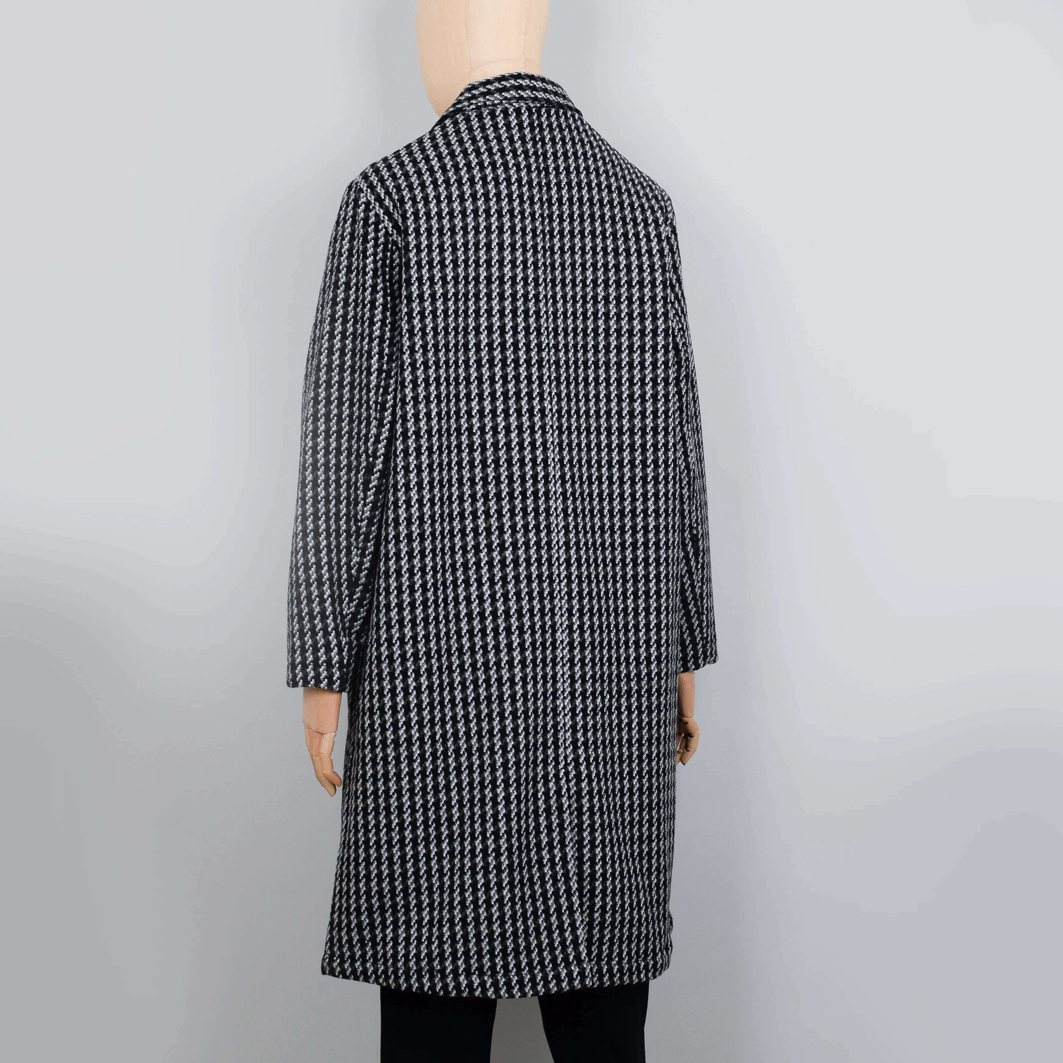 Universal Works Long Swing Overcoat - Olive Cortina Tweed - Image 4