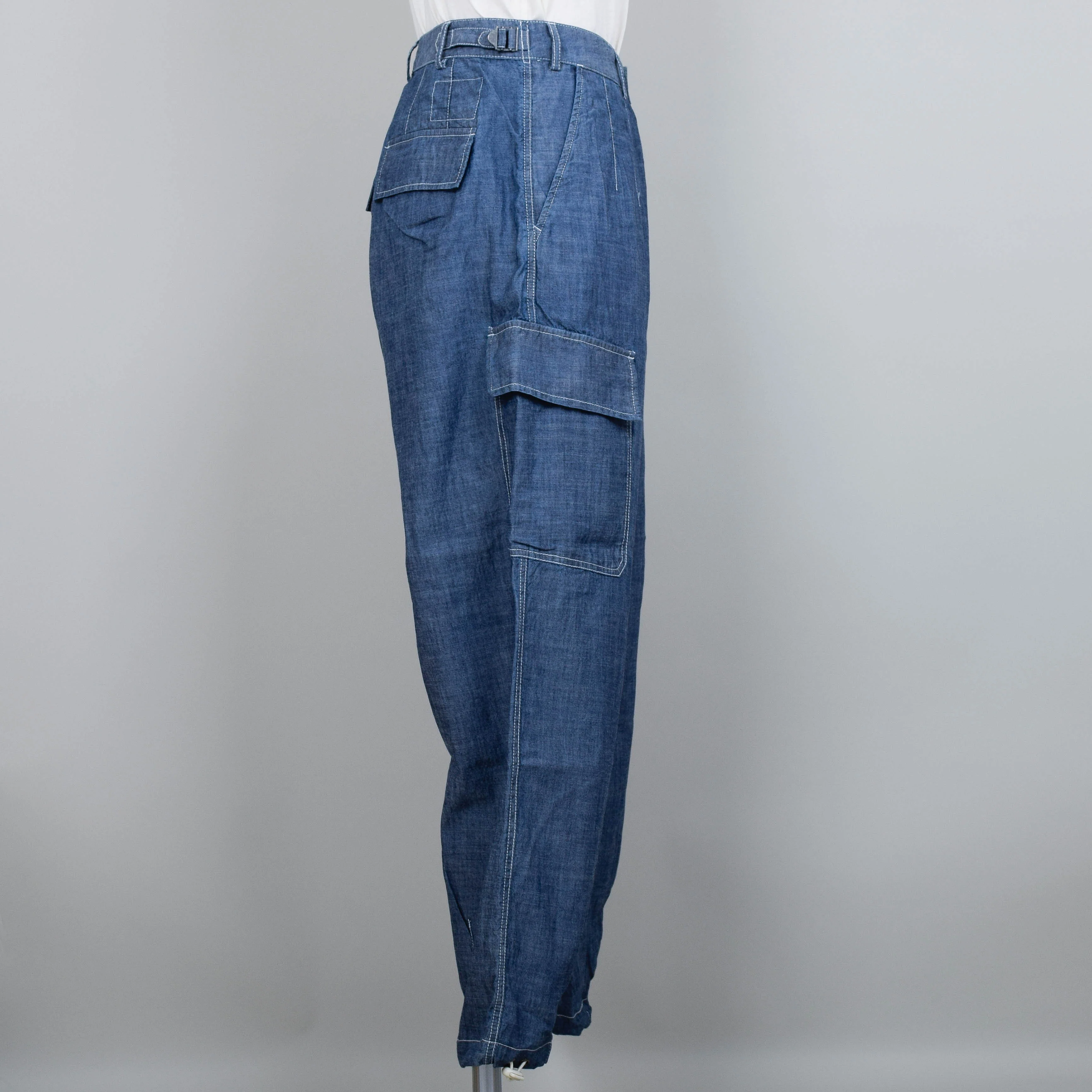 Universal Works Loose Cargo Pant Chambray - Indigo - Image 2