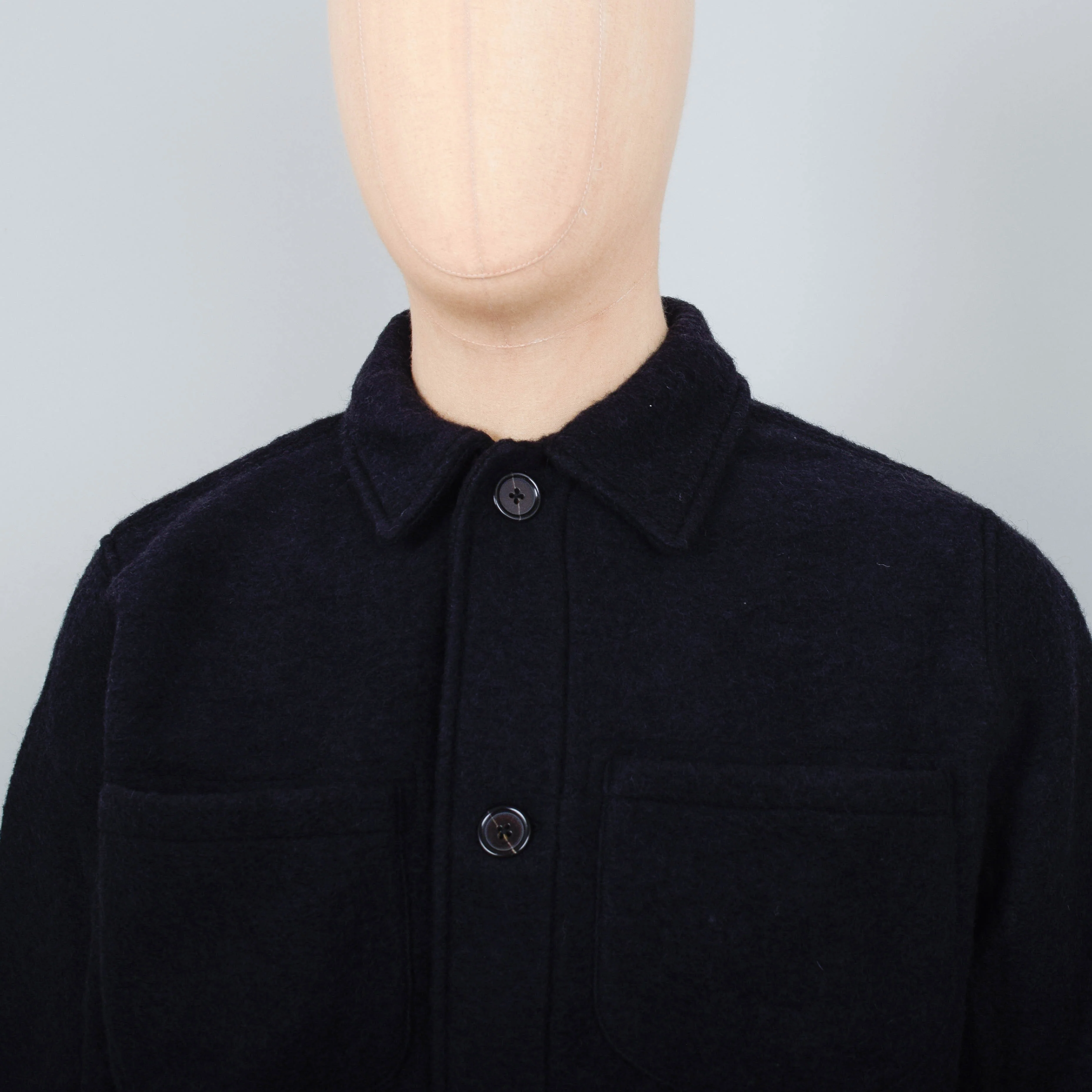 Universal Works Lumber Jacket Wool Fleece - Black - Image 2