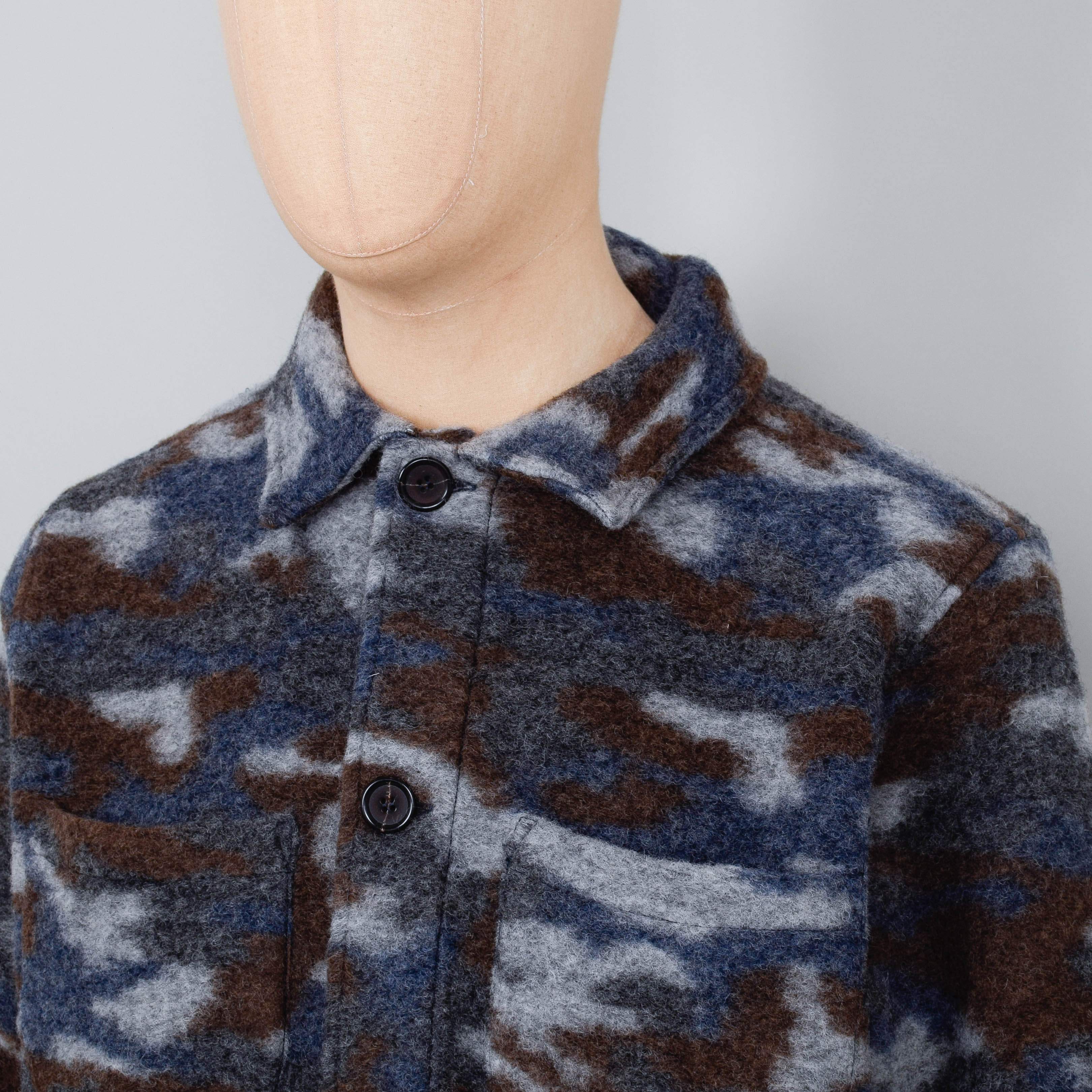 Universal Works Lumber Jacket Wool Fleece - Grey - Image 2