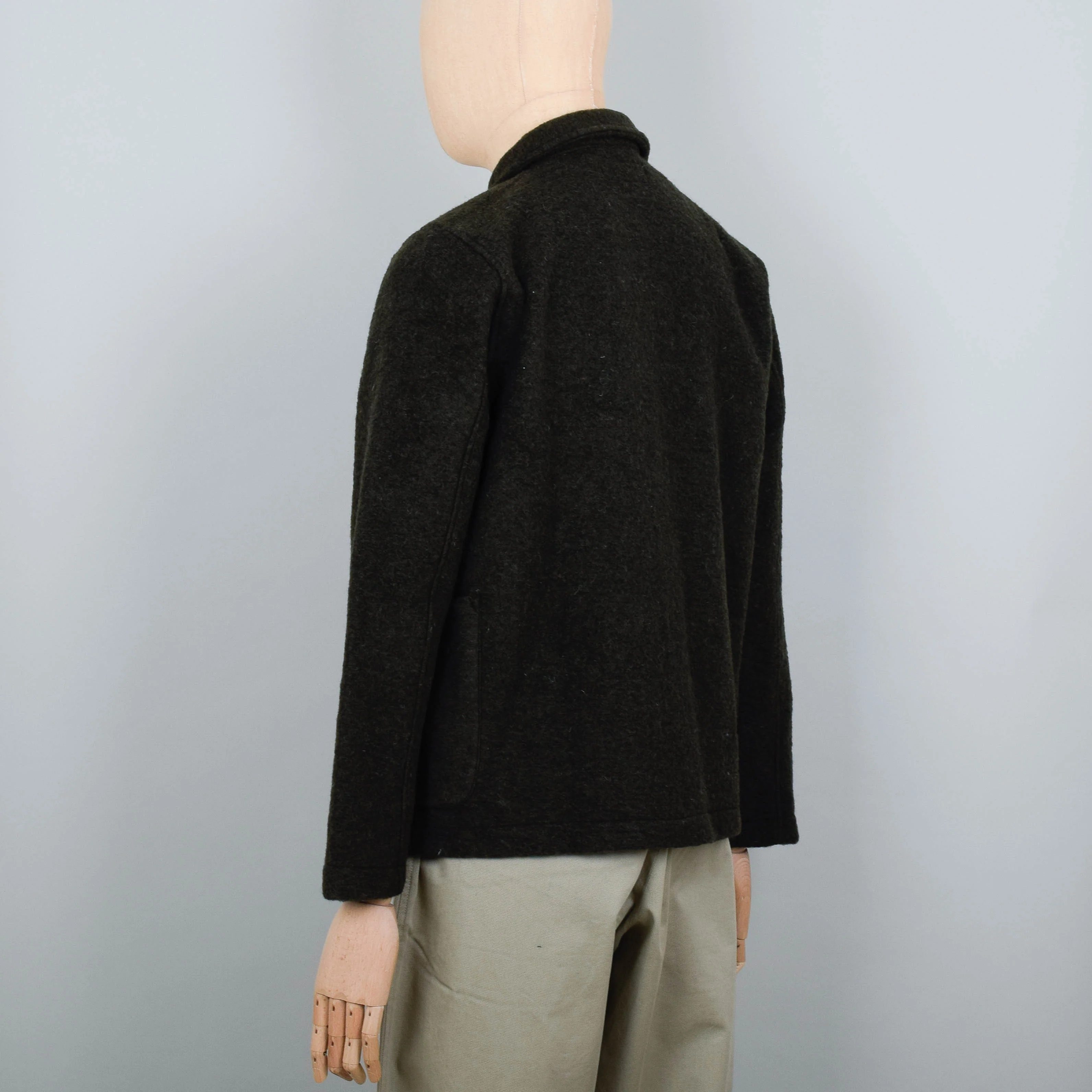 Universal Works Lumber Jacket Wool Fleece - Olive - Image 3