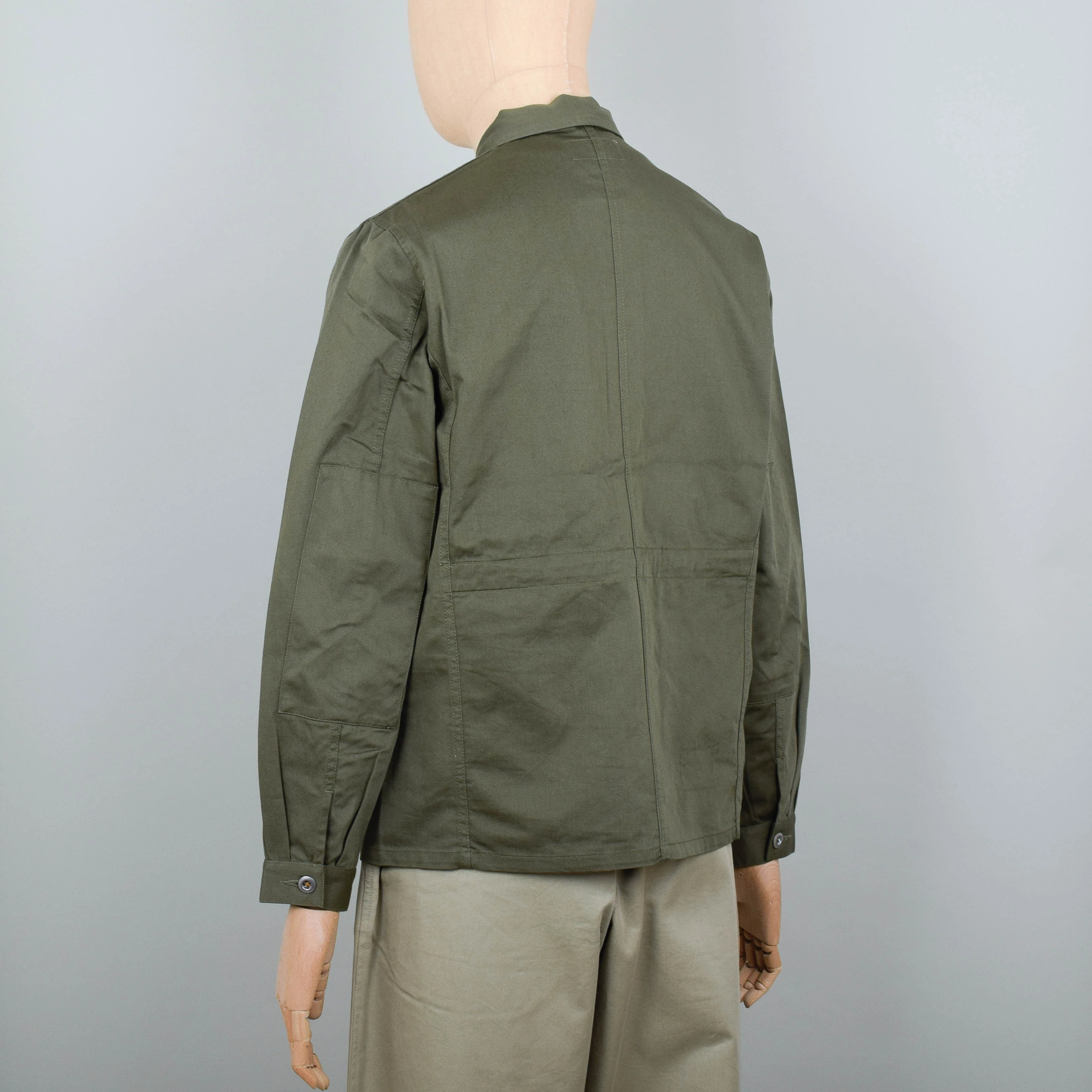 Universal Works MW Fatigue Jacket Twill - Light Olive - Image 3