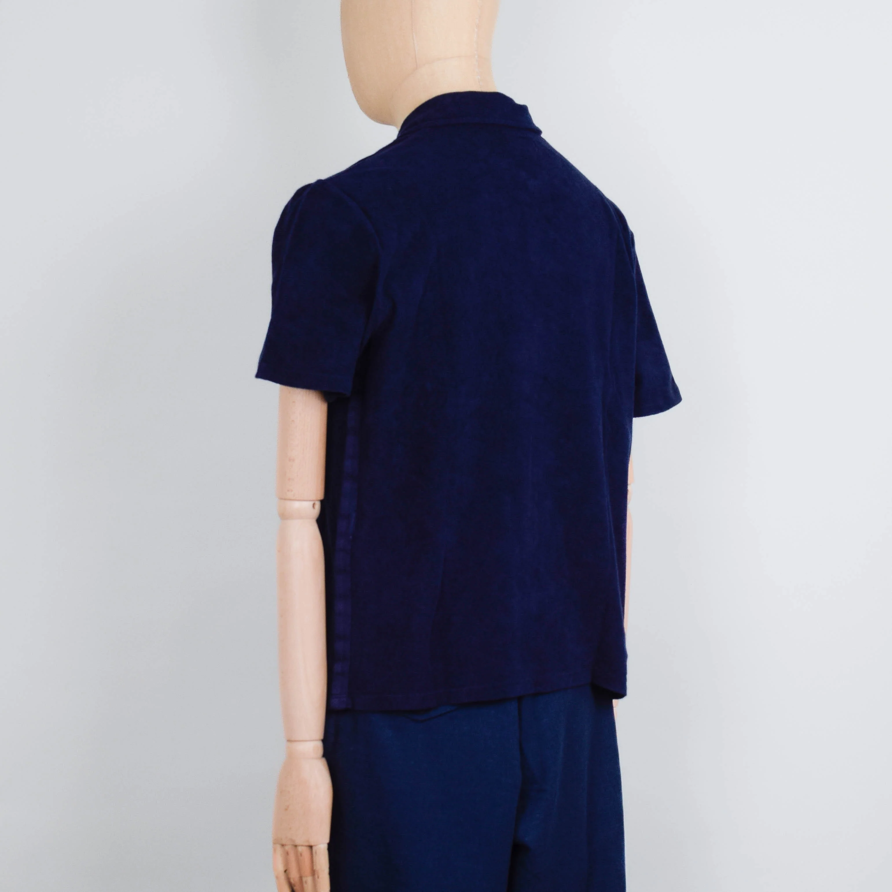 Universal Works Newlyn Polo Lightweight Terry - Bright Navy - Image 3