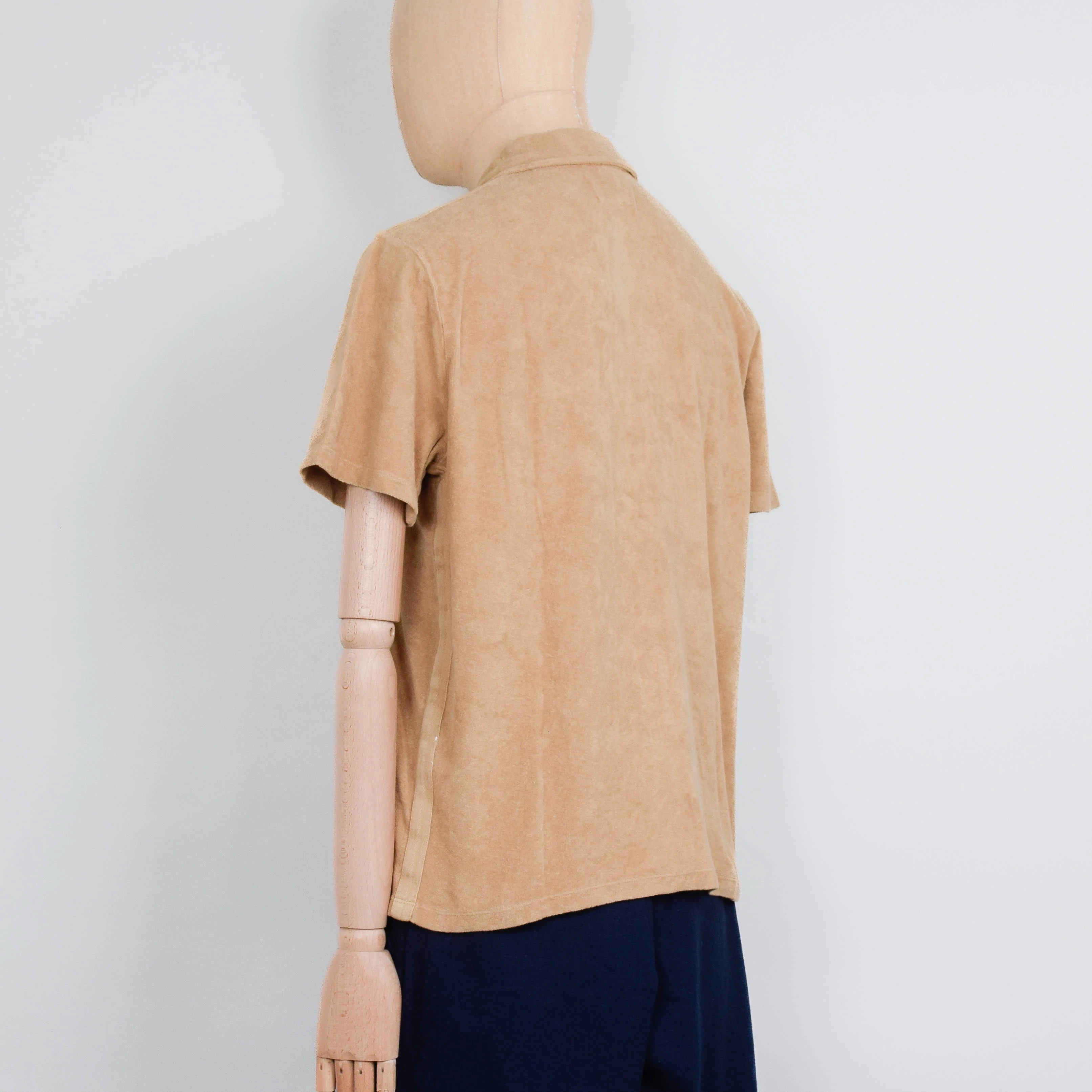 Universal Works Newlyn Polo Lightweight Terry - Sand - Image 3