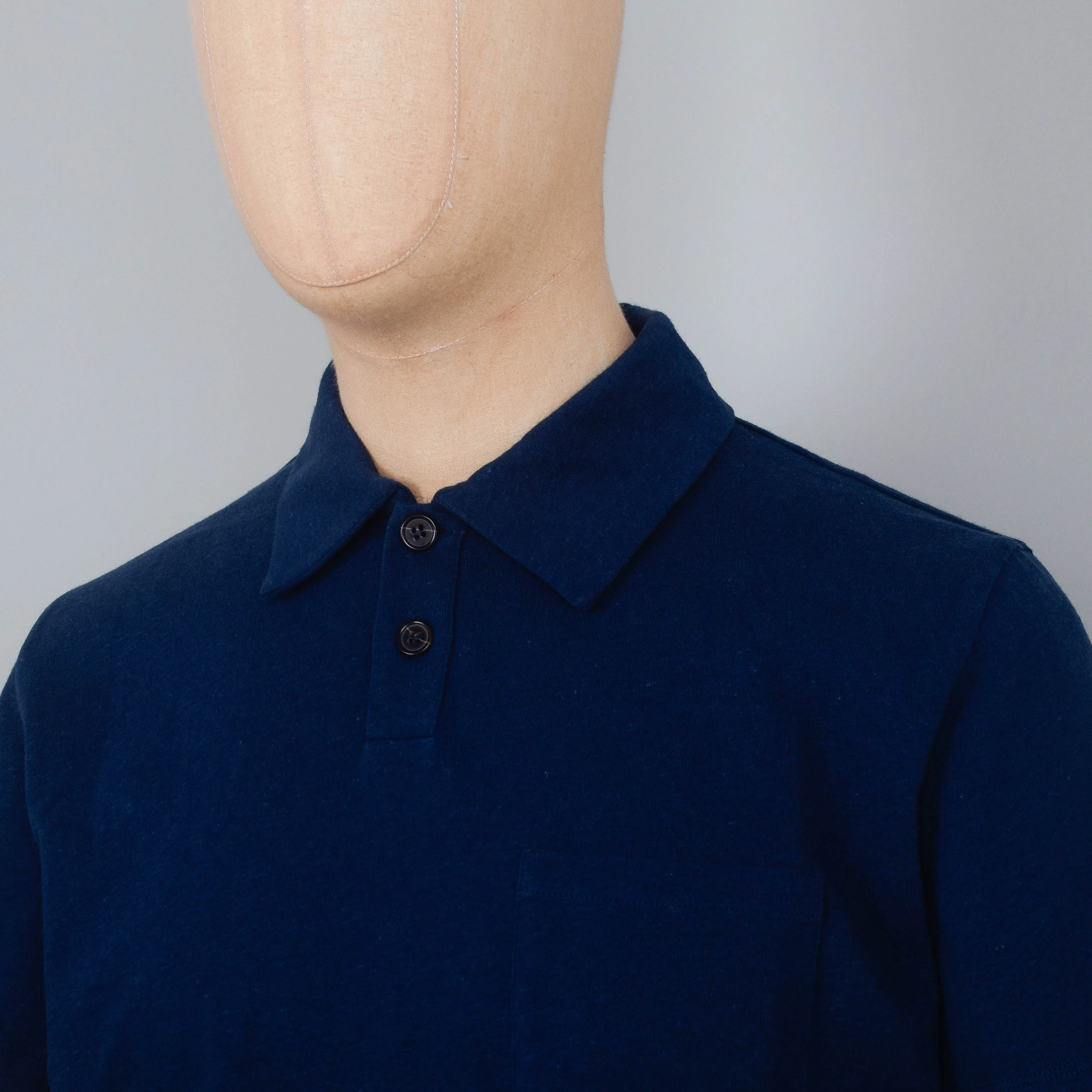 Universal Works Newlyn Polo S/S - Navy - Image 2