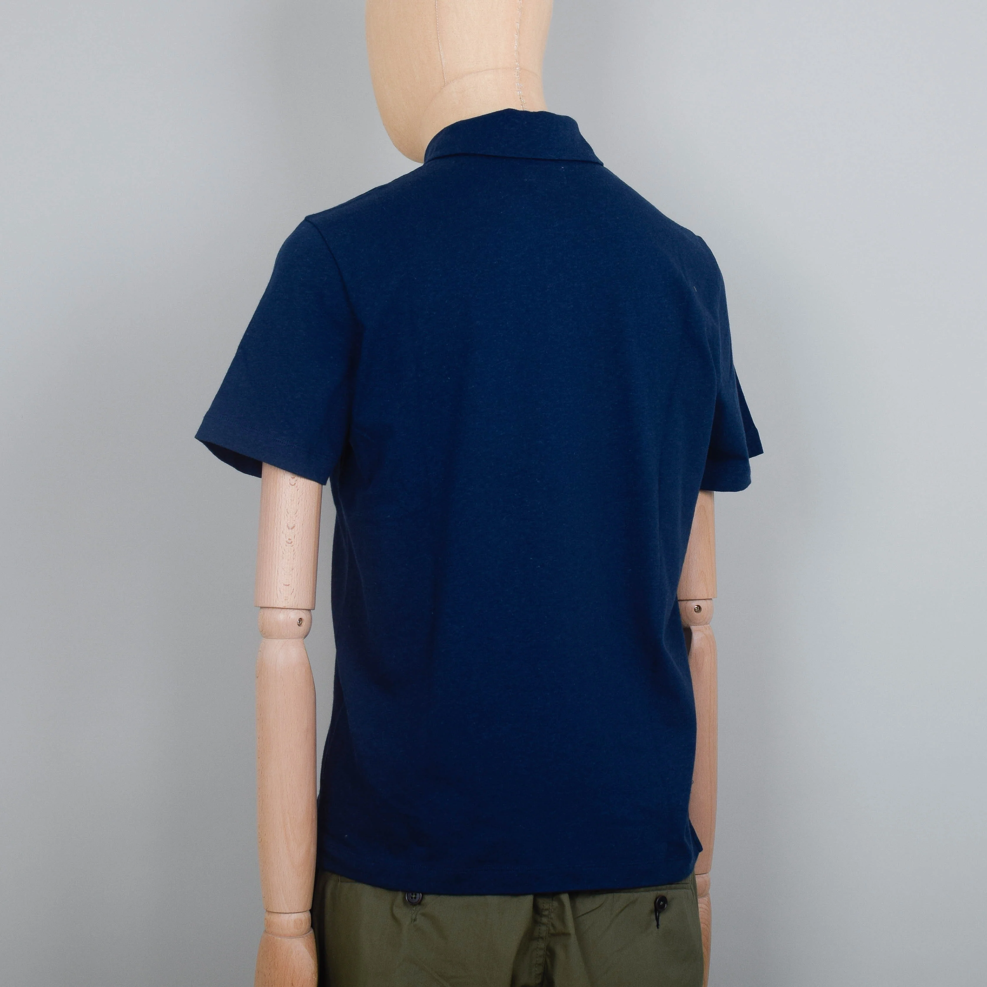 Universal Works Newlyn Polo S/S - Navy - Image 3