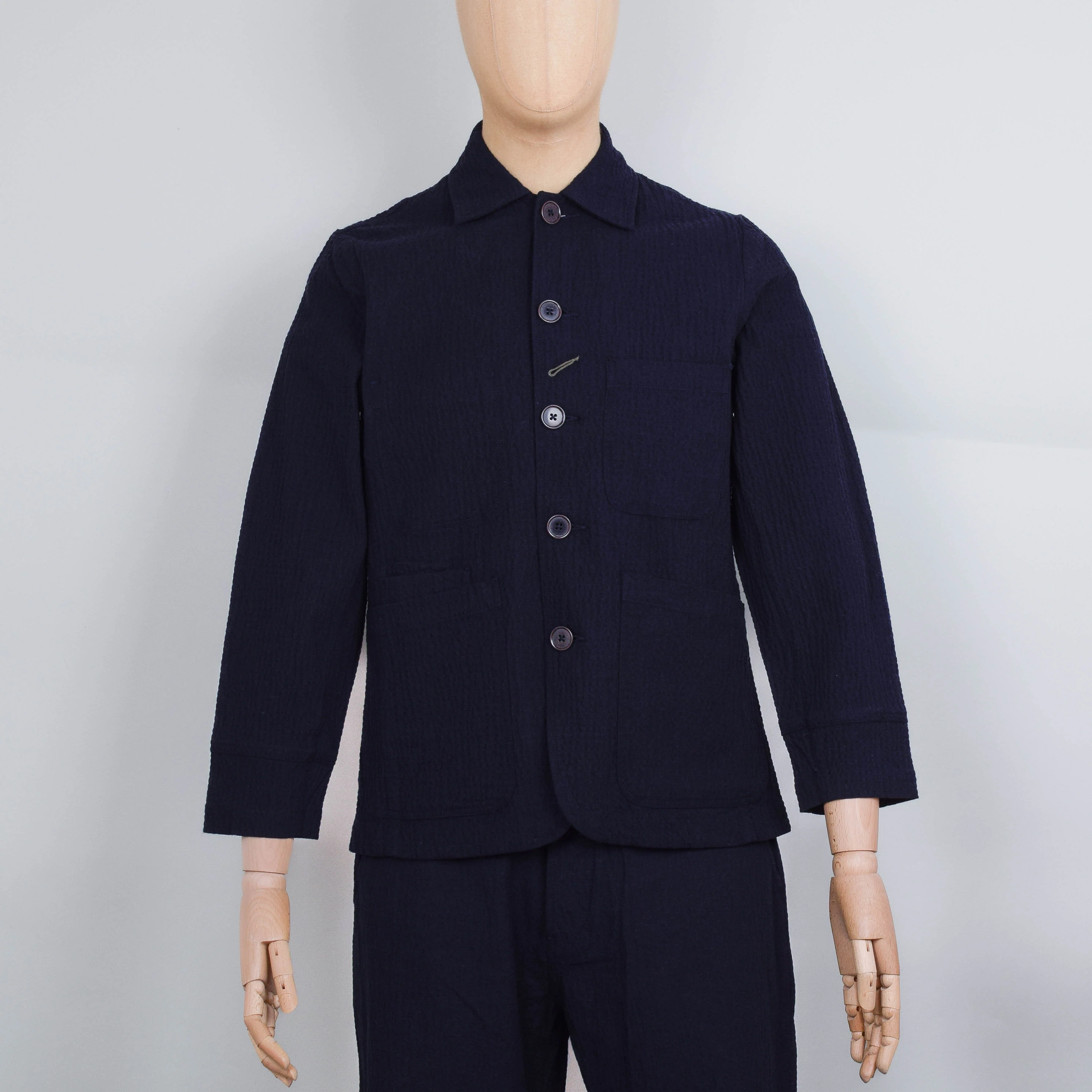 Universal Works Original Bakers Jacket Ospina Cotton - Dark Navy