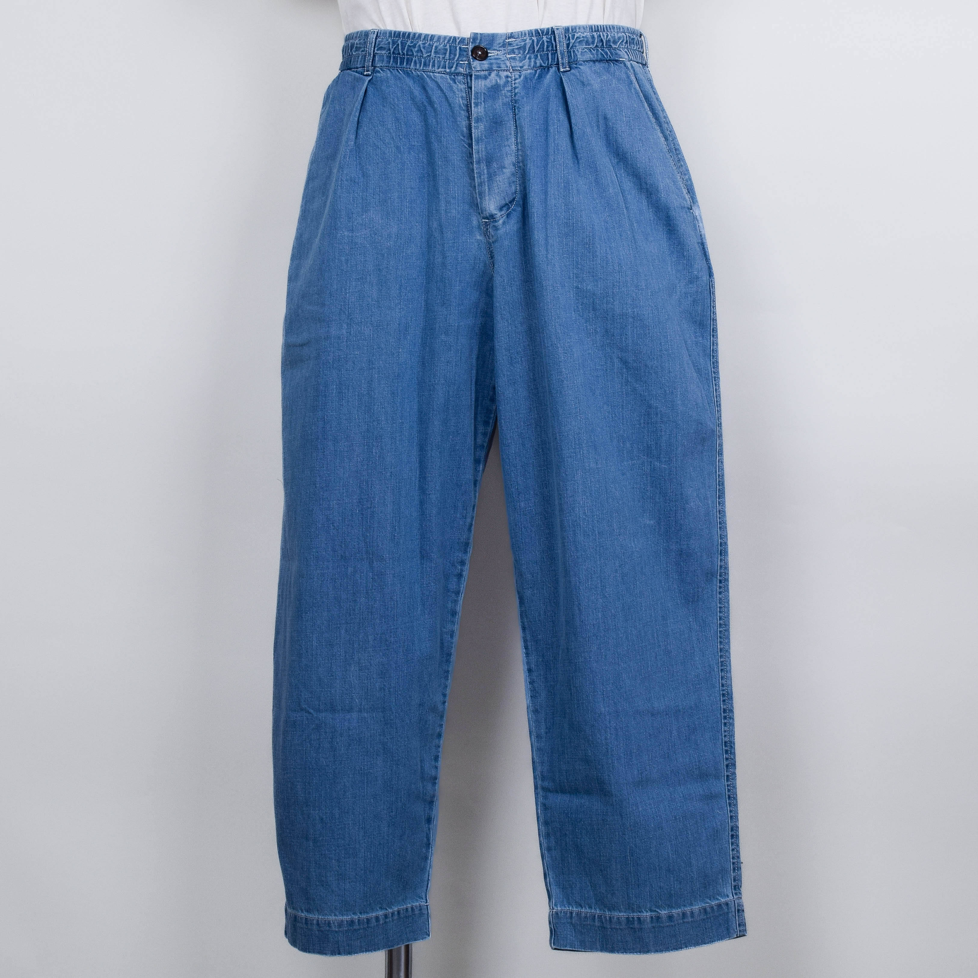 Universal Works Oxford Pant 8oz Organic Denim - Washed Indigo